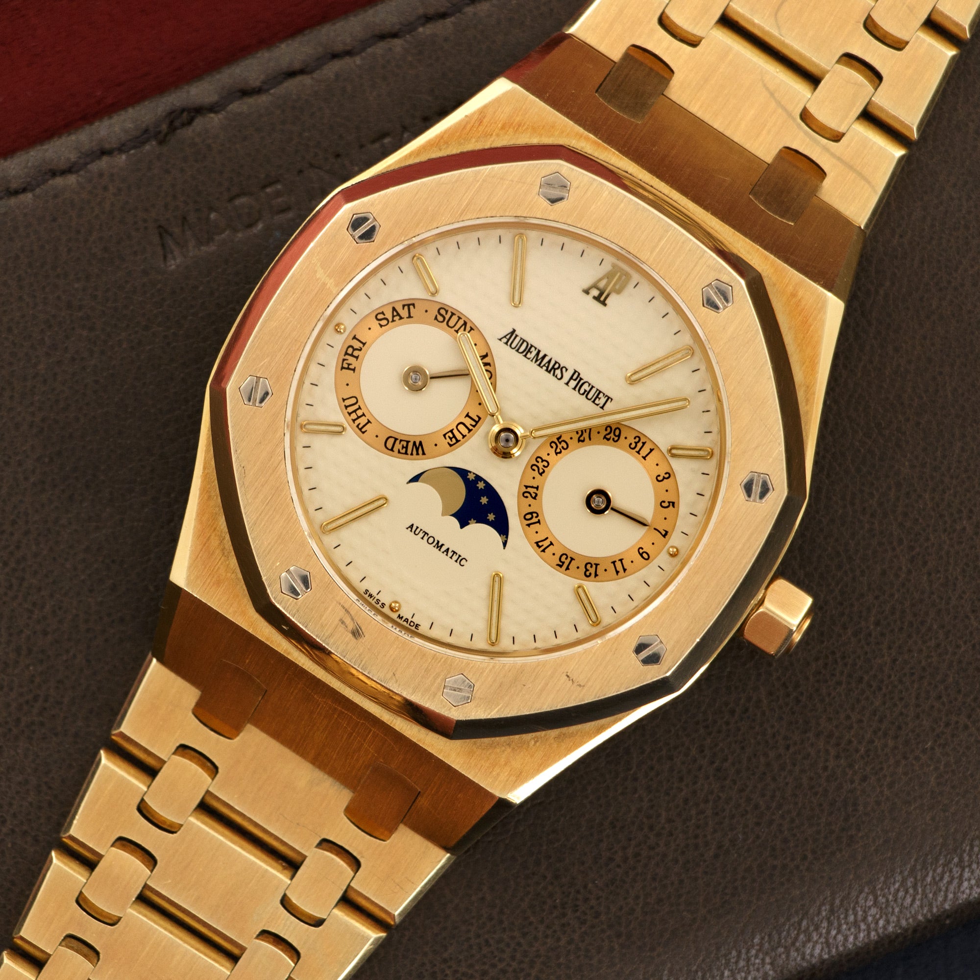 Audemars Piguet - Audemars Piguet Yellow Gold Royal Oak Moonphase Day Date Watch - The Keystone Watches