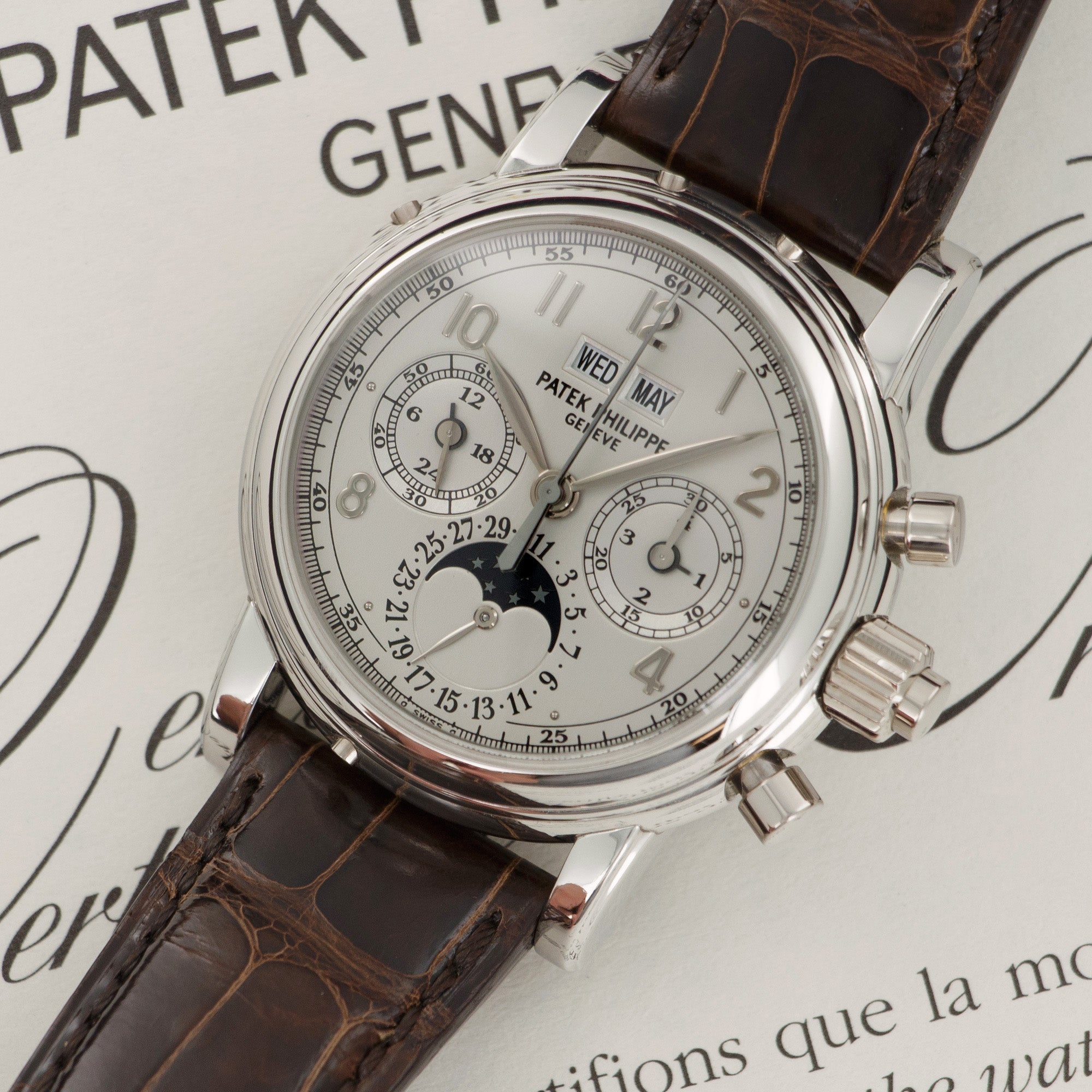 Patek Philippe - Patek Philippe Platinum Perpetual Split Seconds Chronograph Watch Ref. 5004 - The Keystone Watches