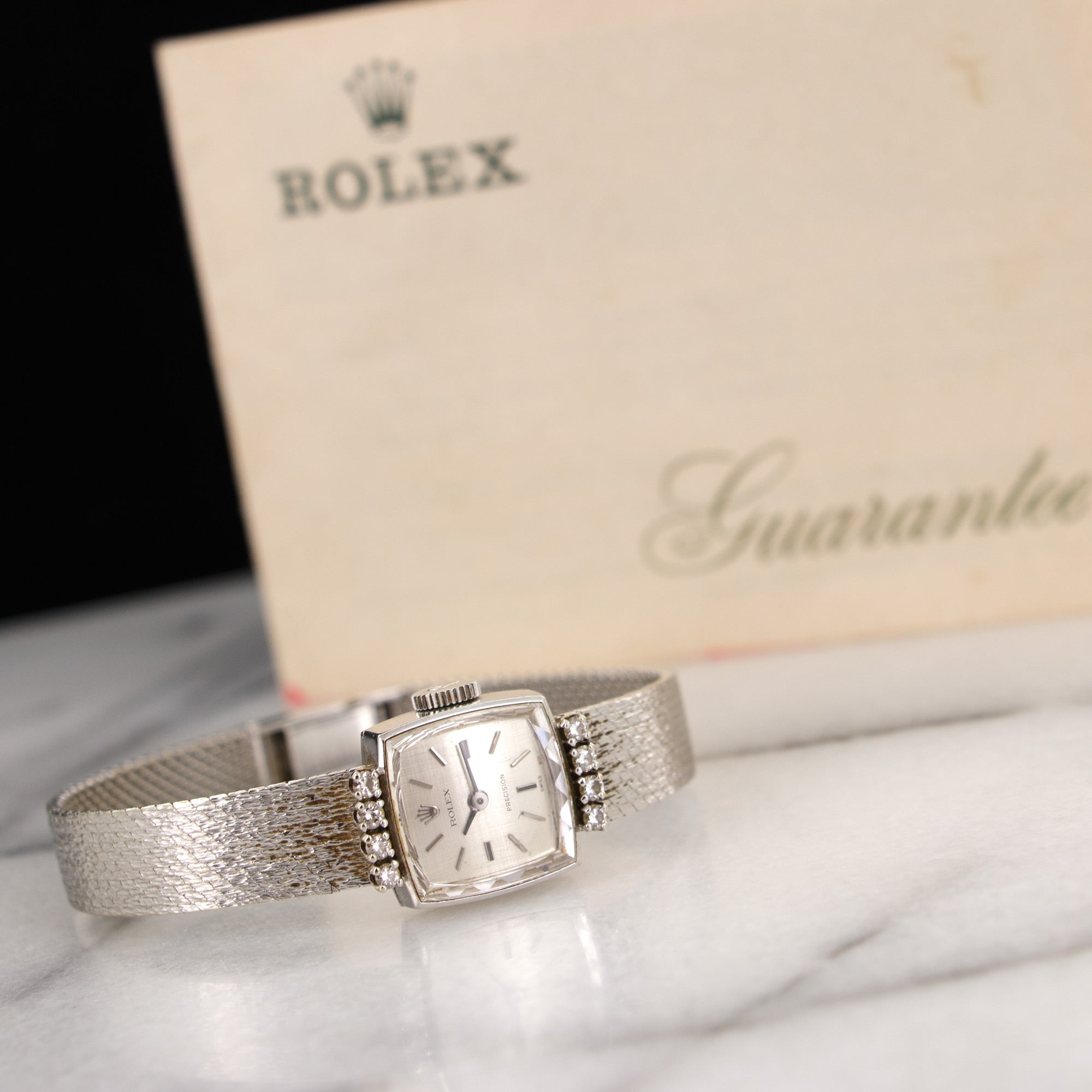 Rolex - Rolex White Gold PRecision Diamond Watch with Original Warranty - The Keystone Watches