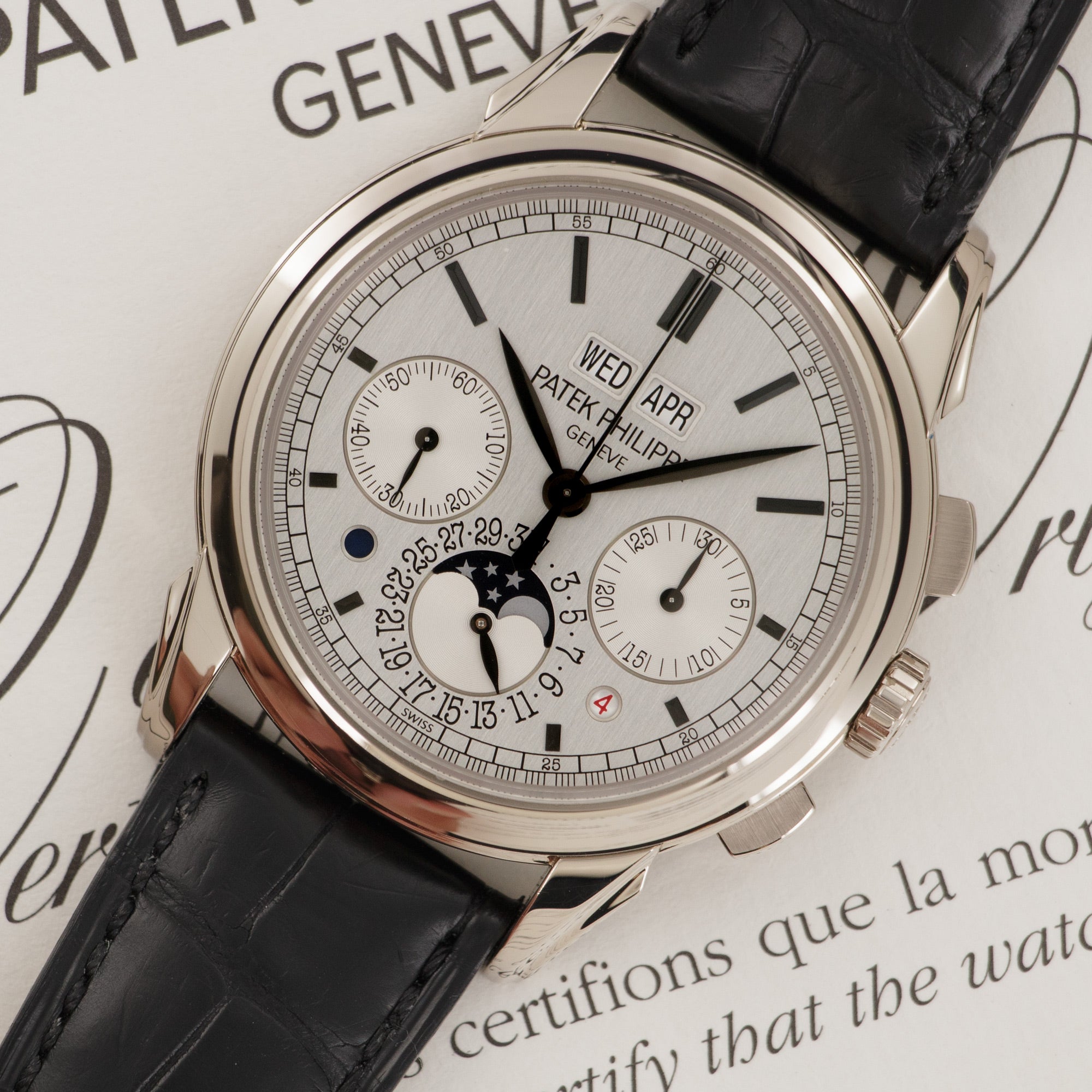 Patek Philippe - Patek Philippe White Gold Perpetual Calendar Chronograph Watch Ref. 5270 - The Keystone Watches