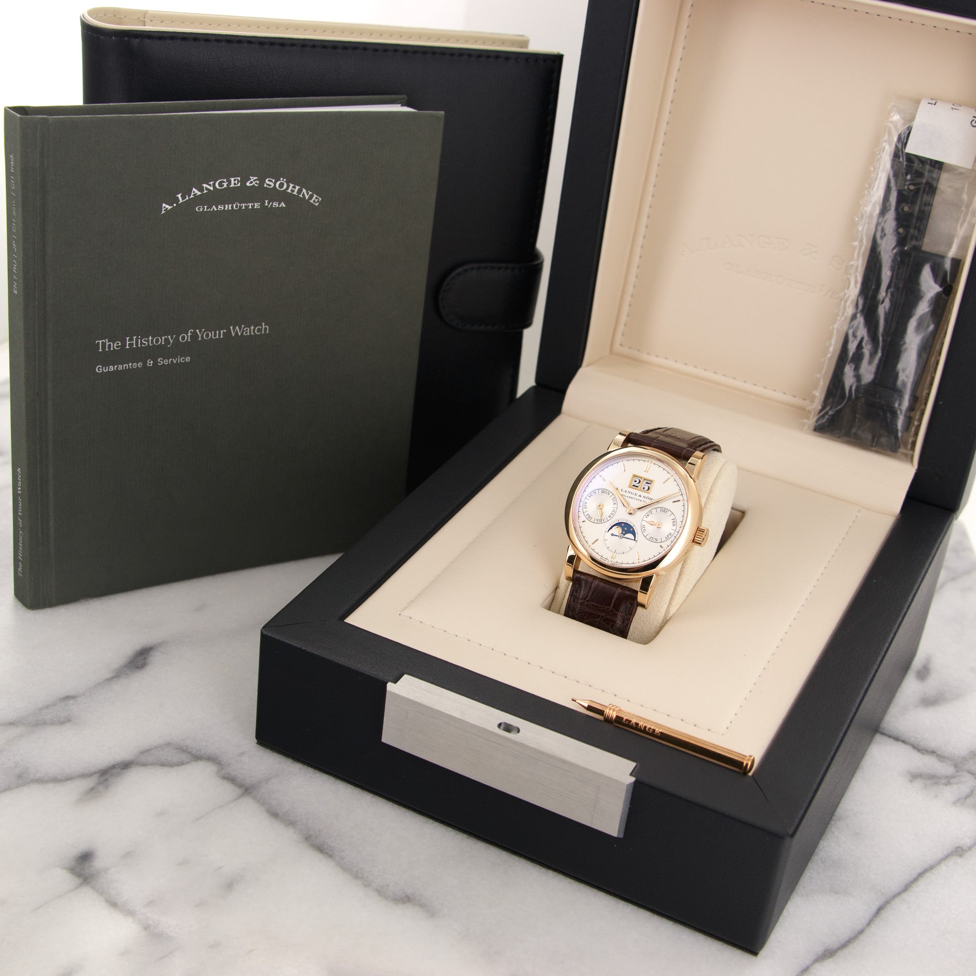 A. Lange & Sohne - A.Lange & Sohne Rose Gold Saxonia Annual Calendar Watch Ref. 330.032 - The Keystone Watches