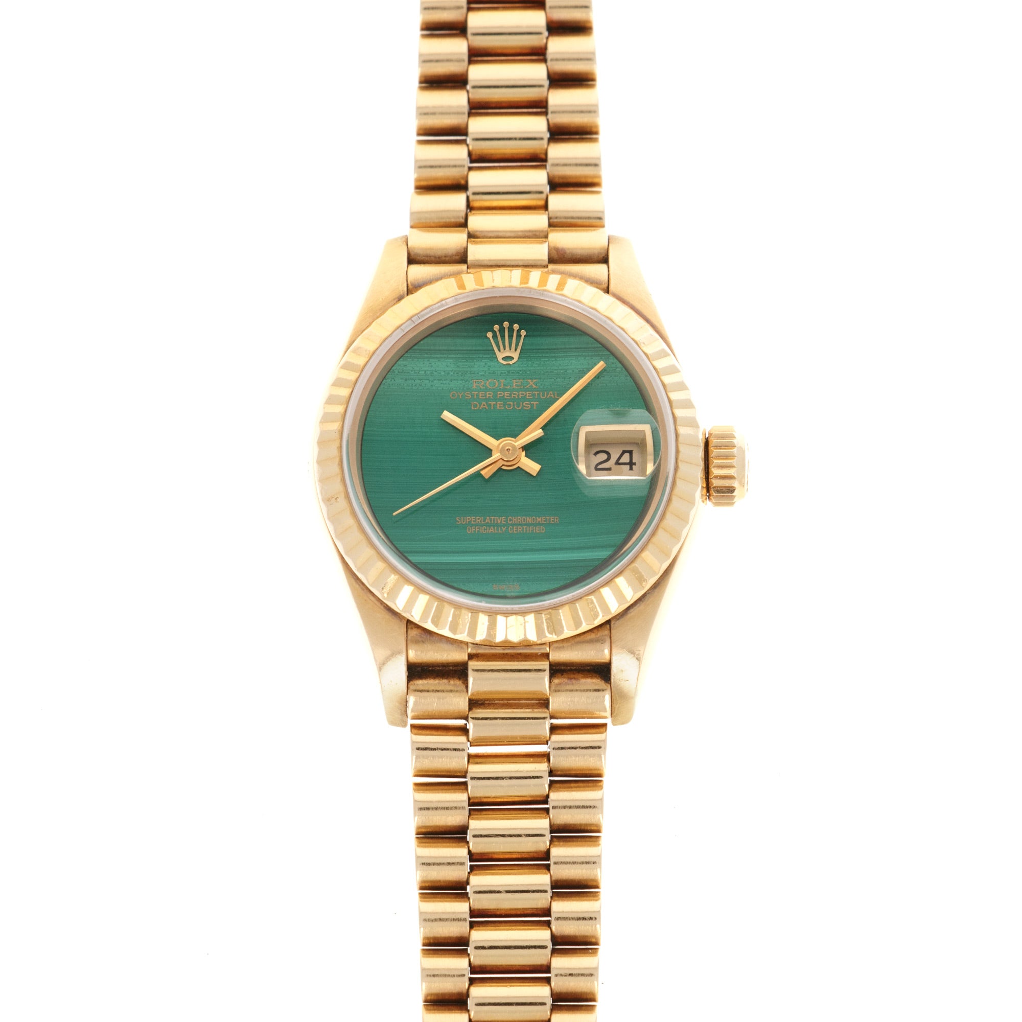 Rolex - Rolex Yellow Gold Datejust Malachite Dial Watch Ref. 69178 - The Keystone Watches