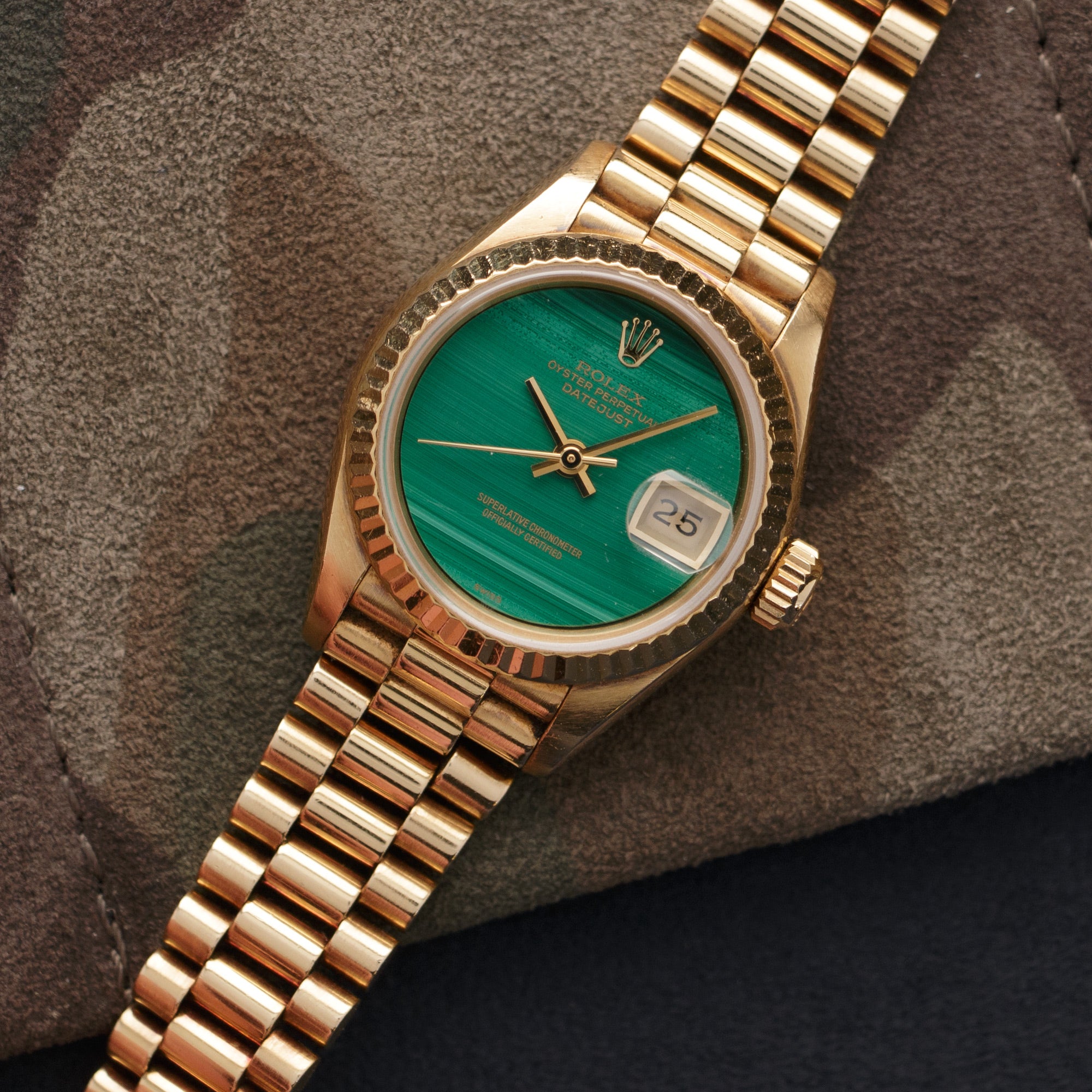 Rolex - Rolex Yellow Gold Datejust Malachite Dial Watch Ref. 69178 - The Keystone Watches