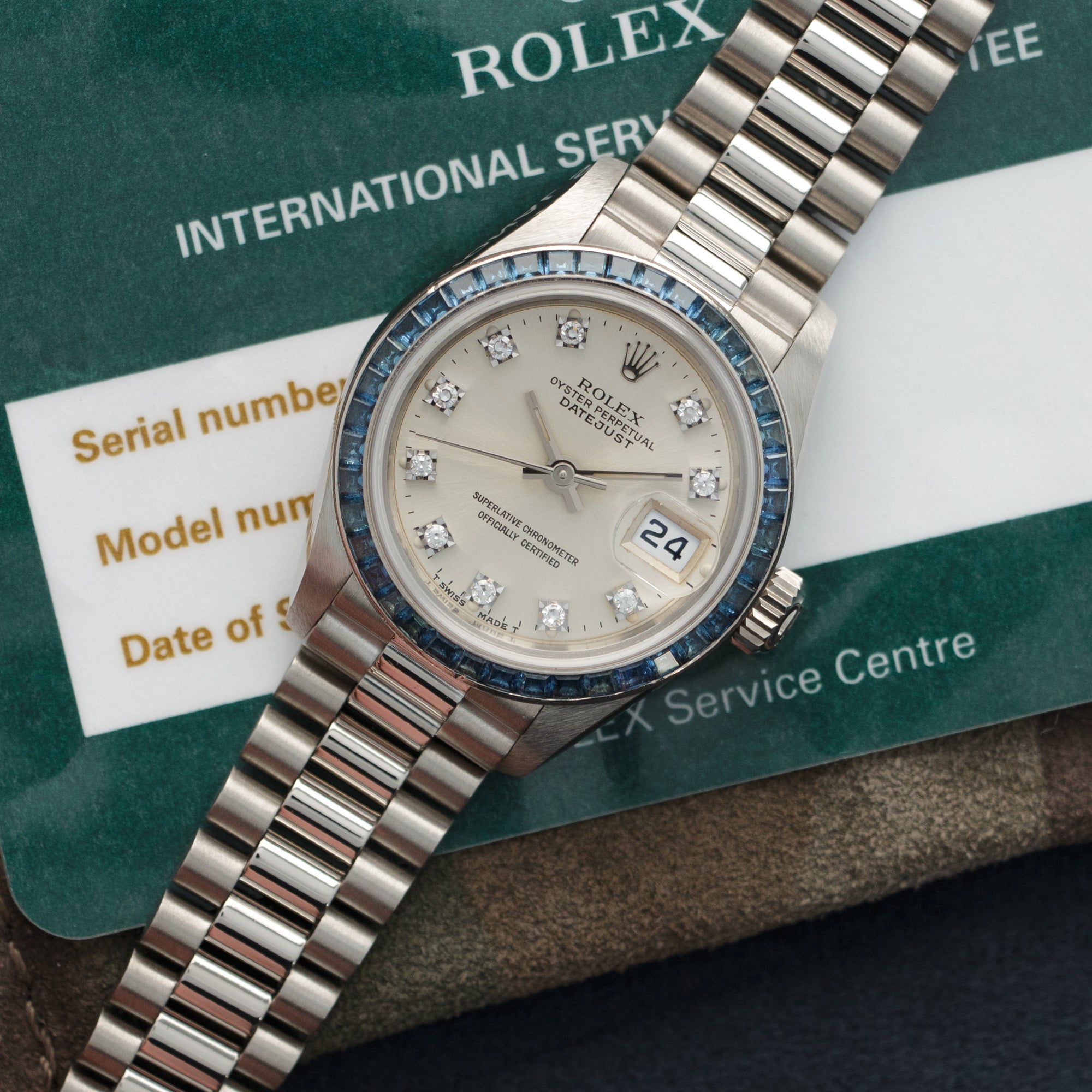 Rolex - Rolex White Gold Datejust Sapphire Bezel Watch Ref. 69119 - The Keystone Watches