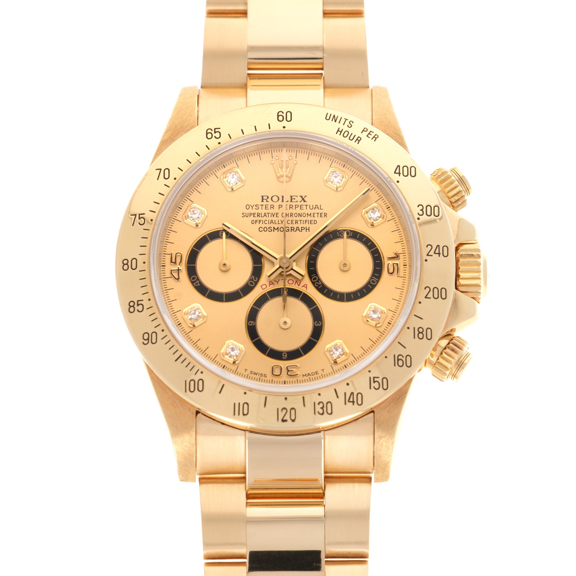 Rolex - Rolex Yellow Gold Cosmograph Daytona Zenith Diamond Watch Ref. 16528, with Original Papers - The Keystone Watches