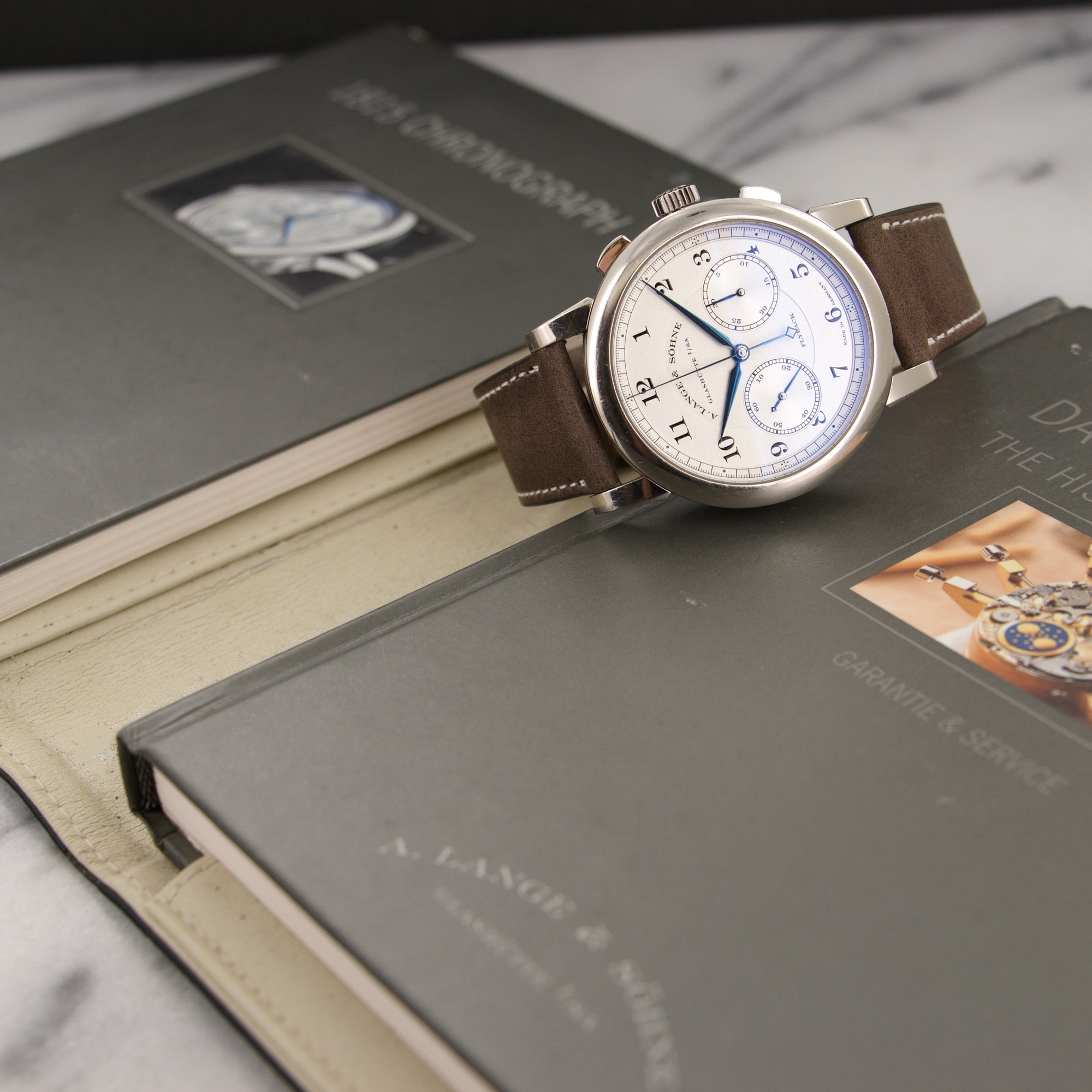 A. Lange & Sohne - A. Lange & Sohne White Gold 1815 Chronograph Watch 402.026 - The Keystone Watches