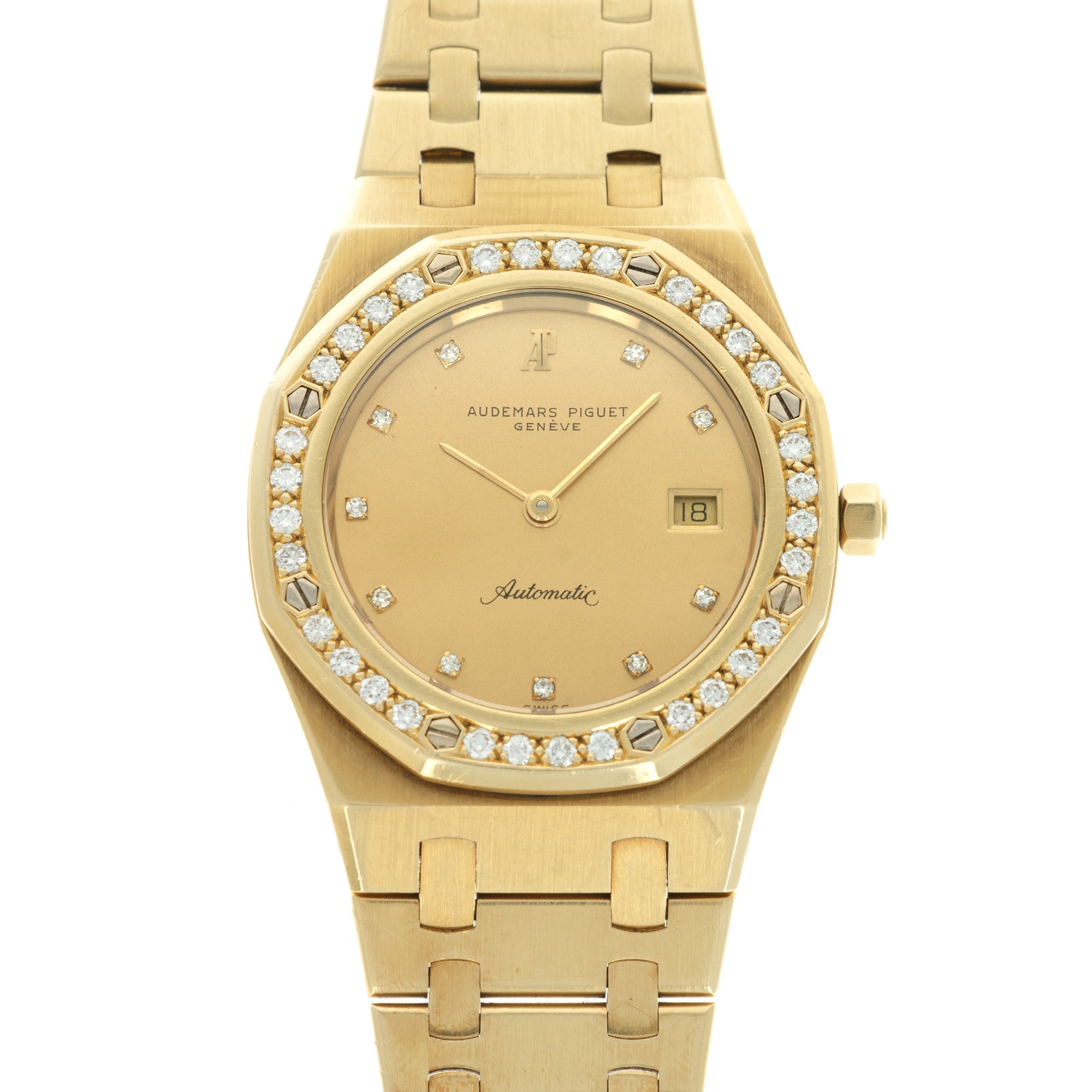 Audemars Piguet - Audemars Piguet Yellow Gold Royal Oak Diamond Watch - The Keystone Watches