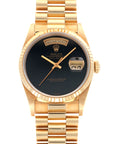 Rolex - Rolex Yellow Gold Day-Date Onyx Dial Watch, with Original Box and Papers - The Keystone Watches