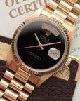 Rolex - Rolex Yellow Gold Day-Date Onyx Dial Watch, with Original Box and Papers - The Keystone Watches