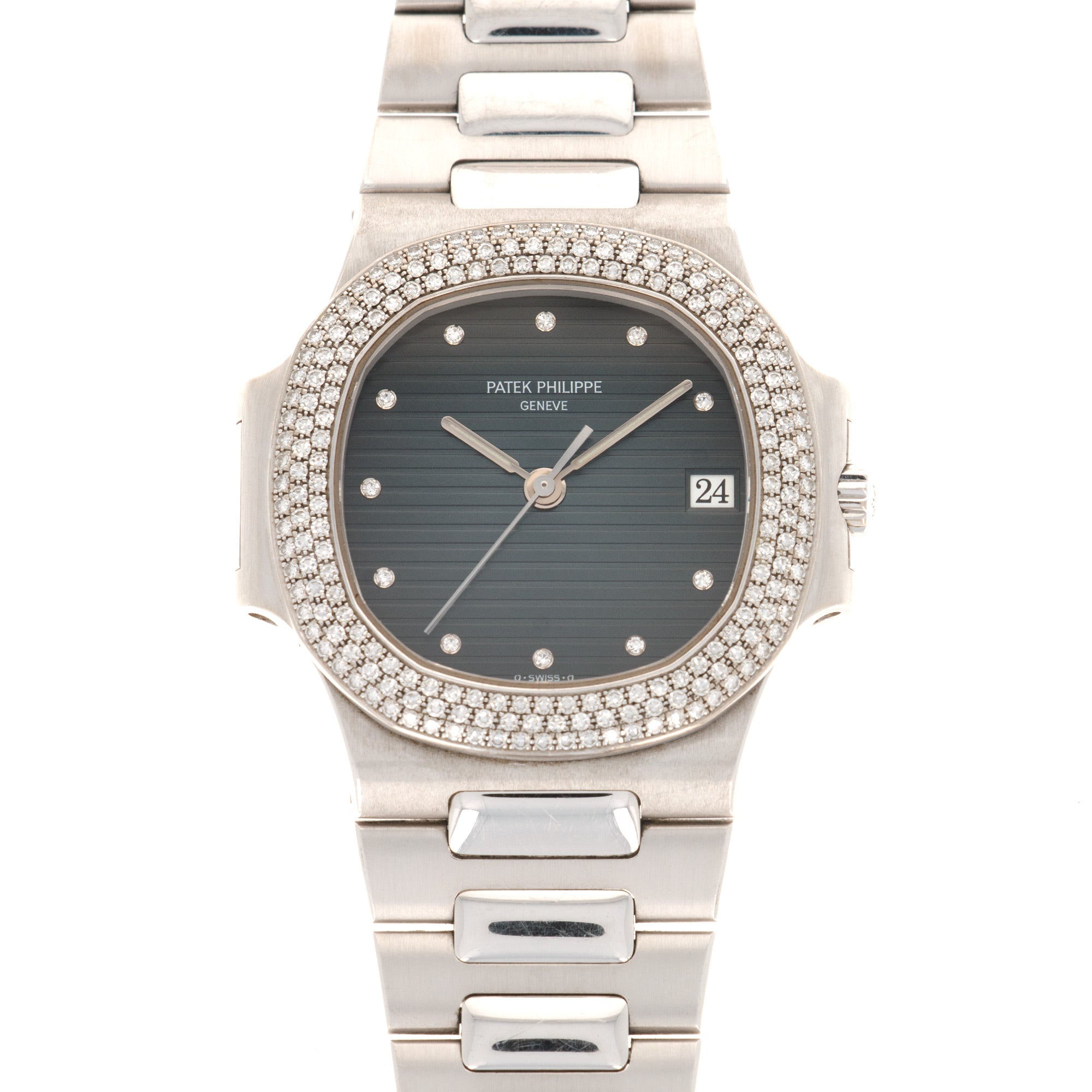 Patek Philippe - Patek Philippe White Gold Nautilus Diamond Watch Ref. 3800 - The Keystone Watches