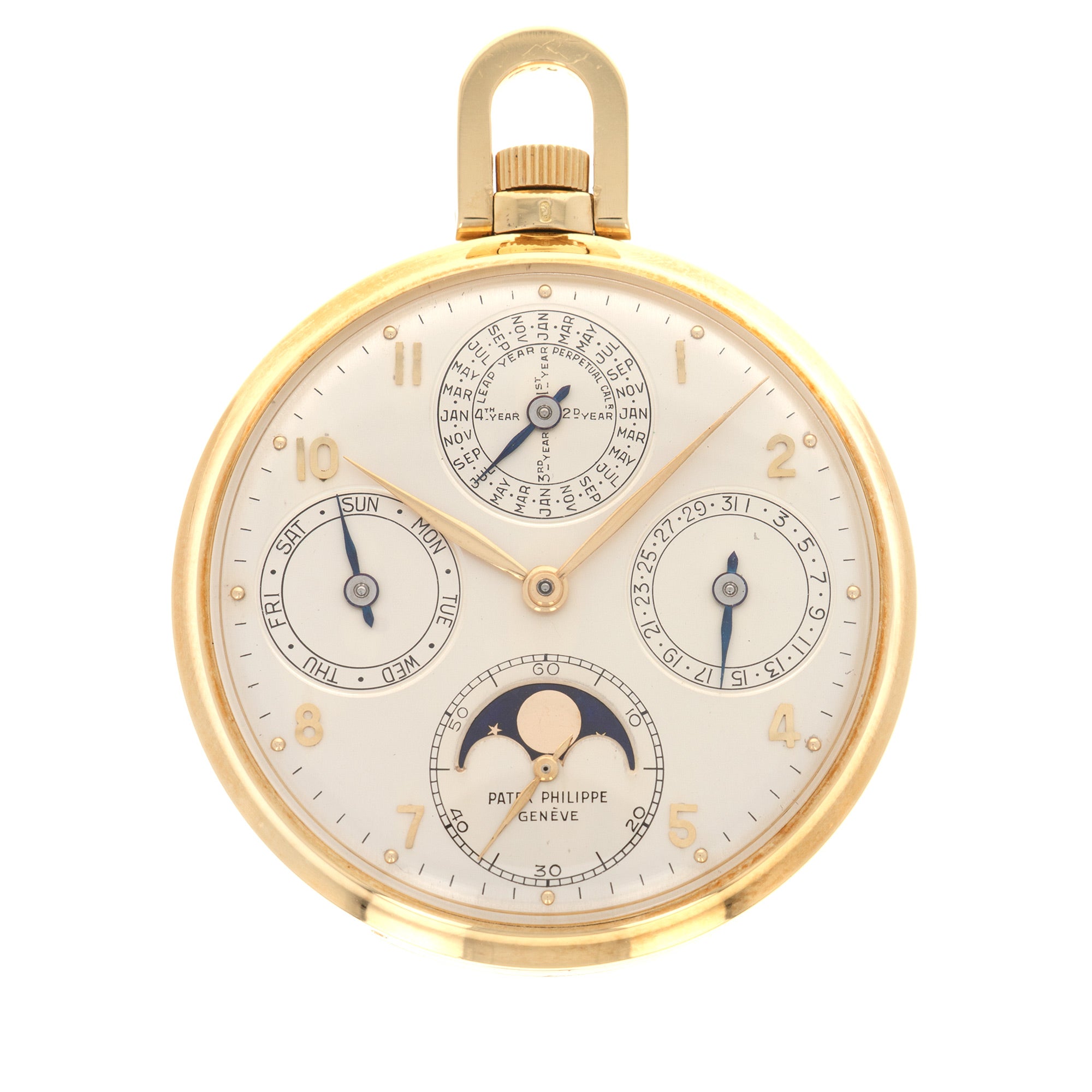 Patek Philippe Yellow Gold Perpetual Calendar Pocket Watch