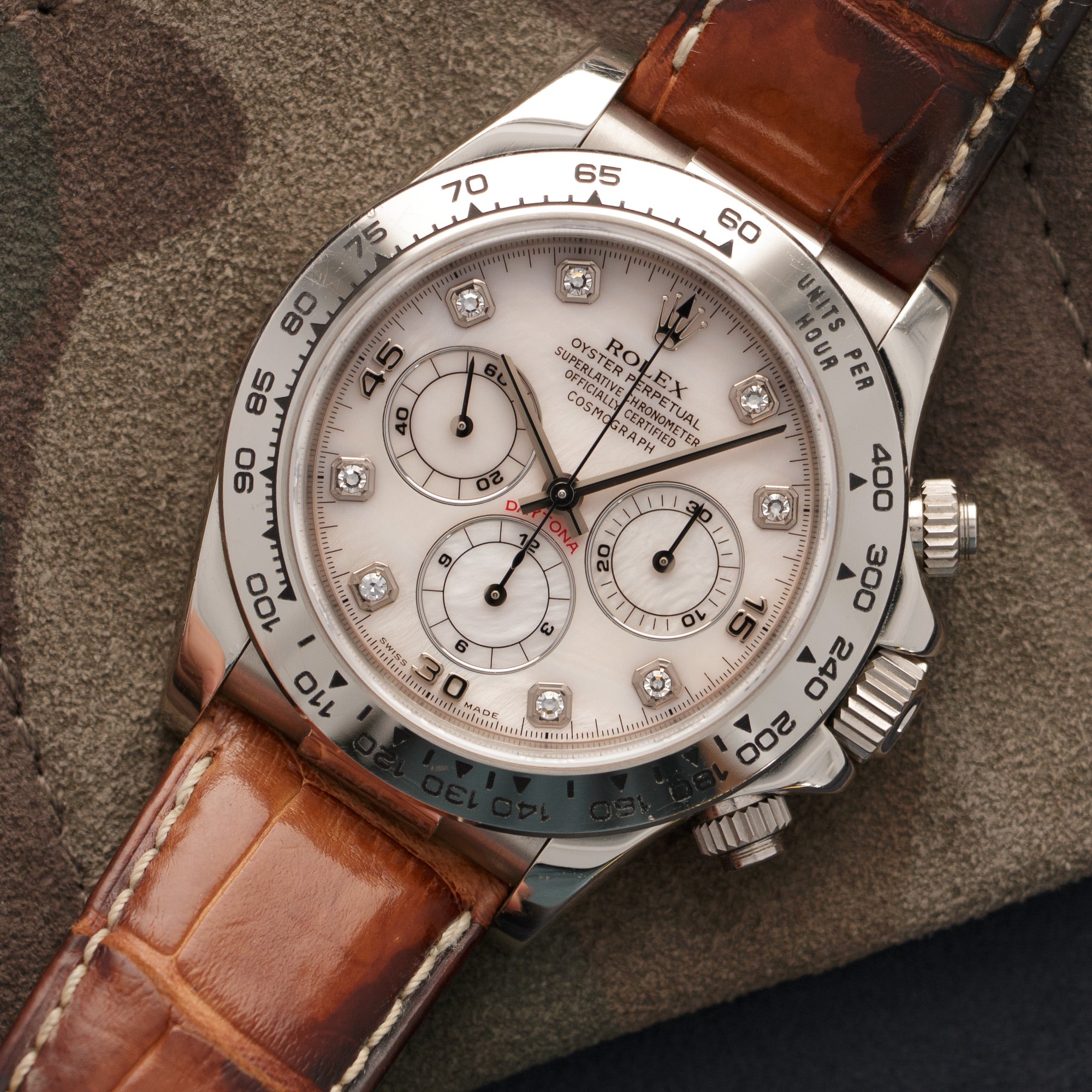 Rolex - Rolex White Gold Cosmograph Daytona MOP Diamond Watch Ref. 16519 - The Keystone Watches