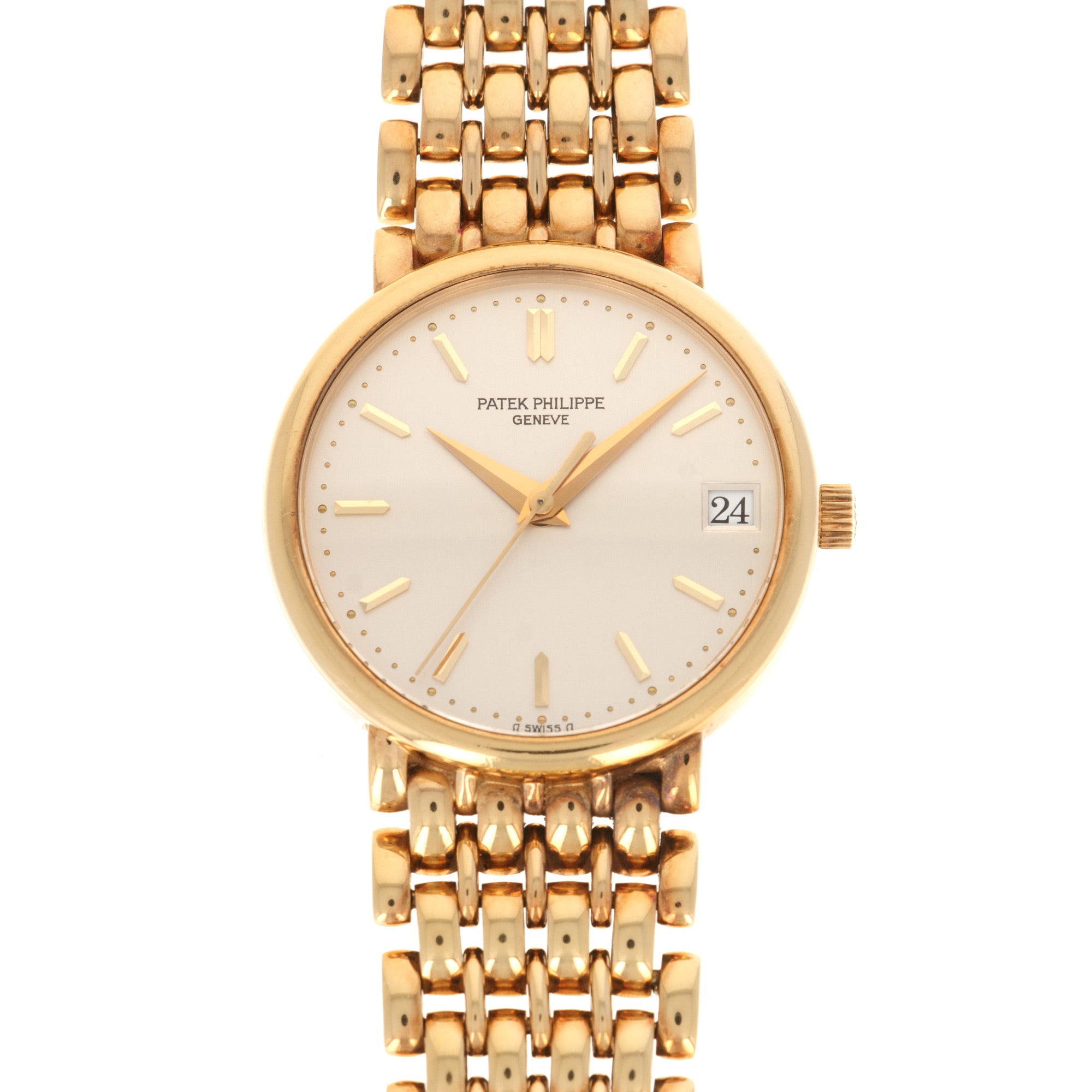 Patek Philippe Calatrava Yellow Gold Bracelet Champagne Dial Men's  Watch 3758/1