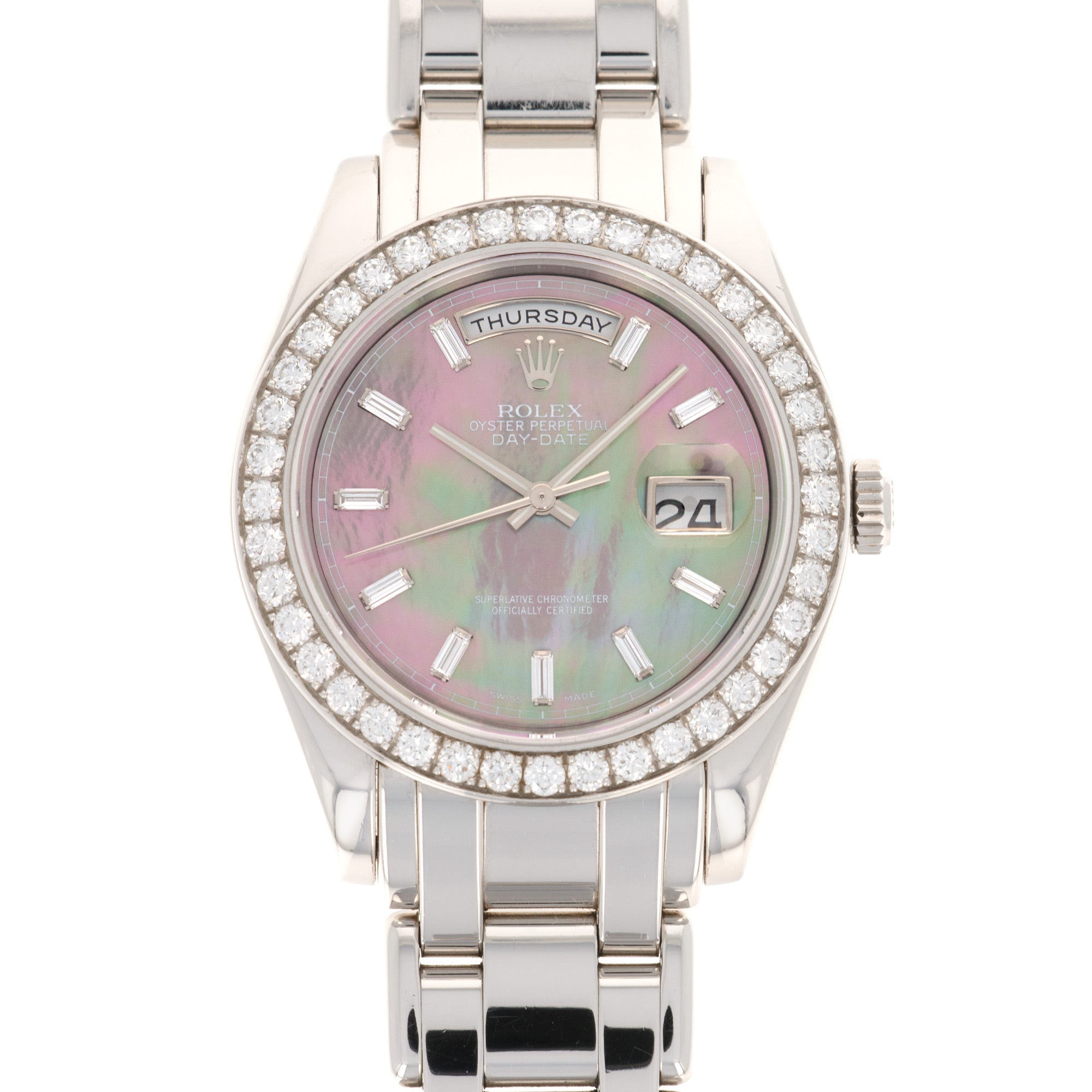 Rolex - Rolex Platinum Day-Date Masterpiece Baguette Diamond Watch Ref. 18946 - The Keystone Watches