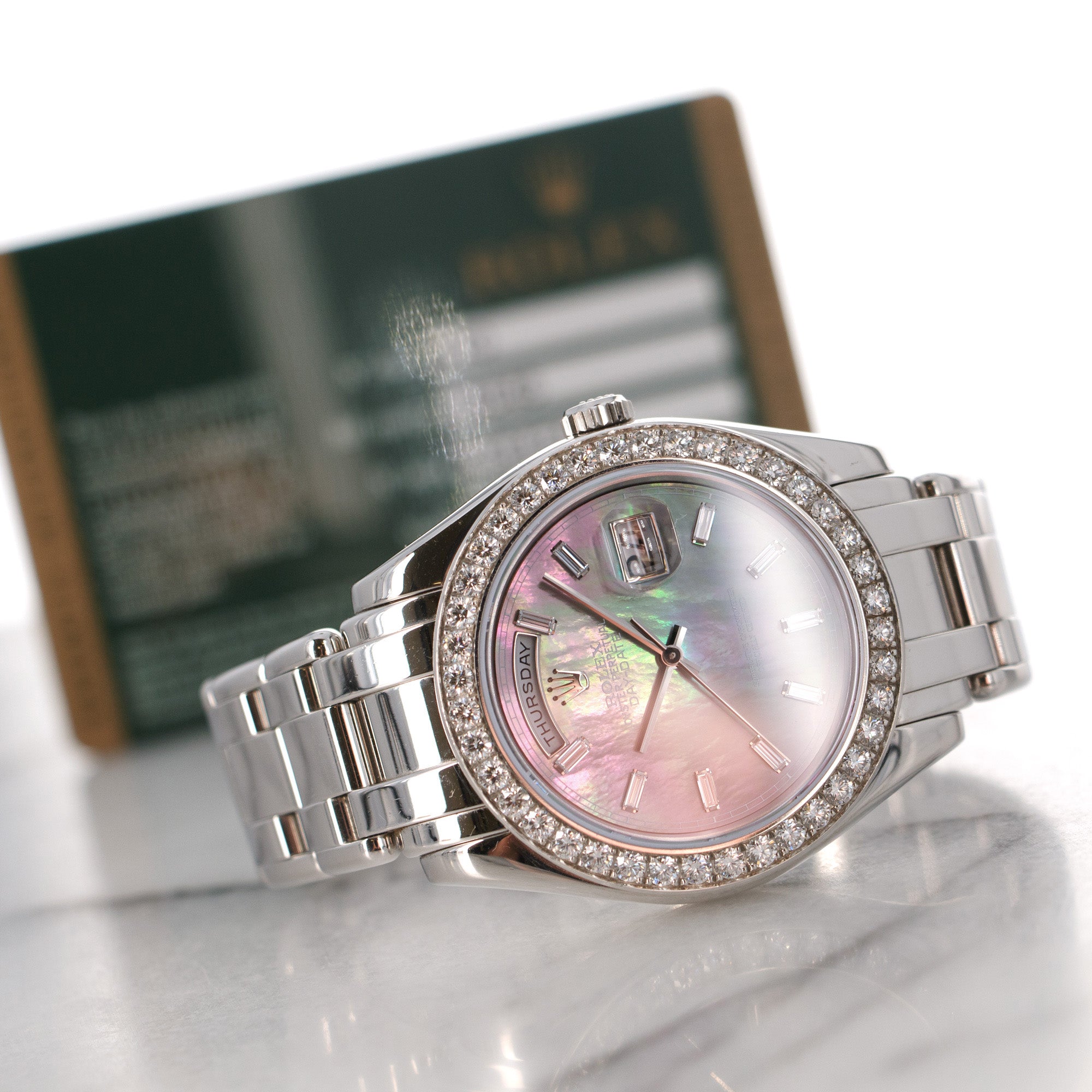 Rolex - Rolex Platinum Day-Date Masterpiece Baguette Diamond Watch Ref. 18946 - The Keystone Watches