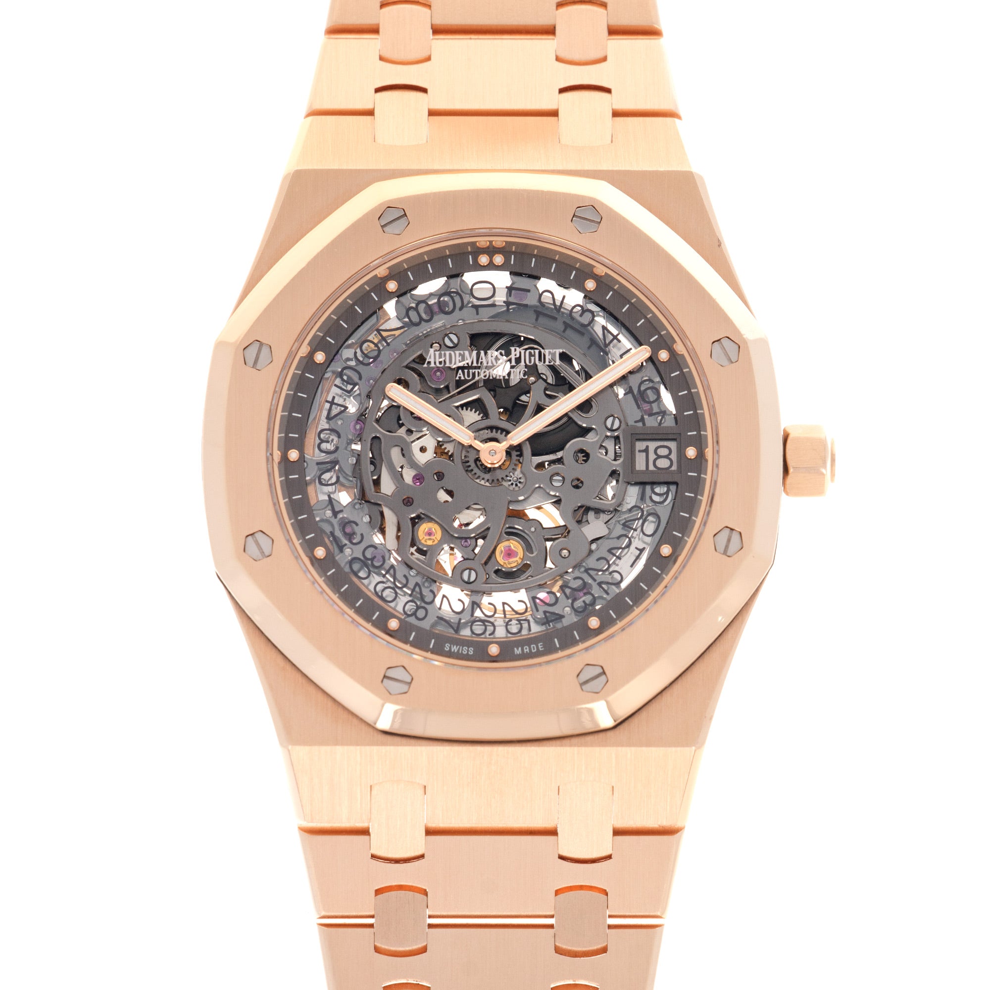 Audemars Piguet - Audemars Piguet Rose Gold Royal Oak Openworked Skeleton Watch Ref. 15204 - The Keystone Watches