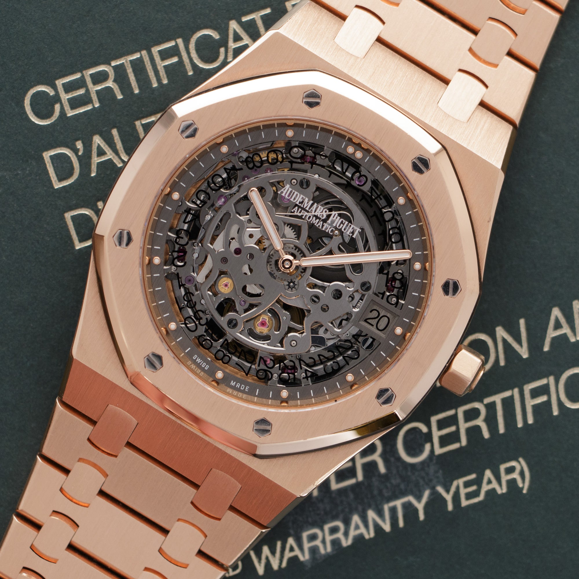 Audemars Piguet - Audemars Piguet Rose Gold Royal Oak Openworked Skeleton Watch Ref. 15204 - The Keystone Watches