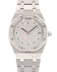 Audemars Piguet - Audemars Piguet White Gold Royal Oak Diamond & Emerald Watch - The Keystone Watches