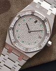 Audemars Piguet - Audemars Piguet White Gold Royal Oak Diamond & Emerald Watch - The Keystone Watches