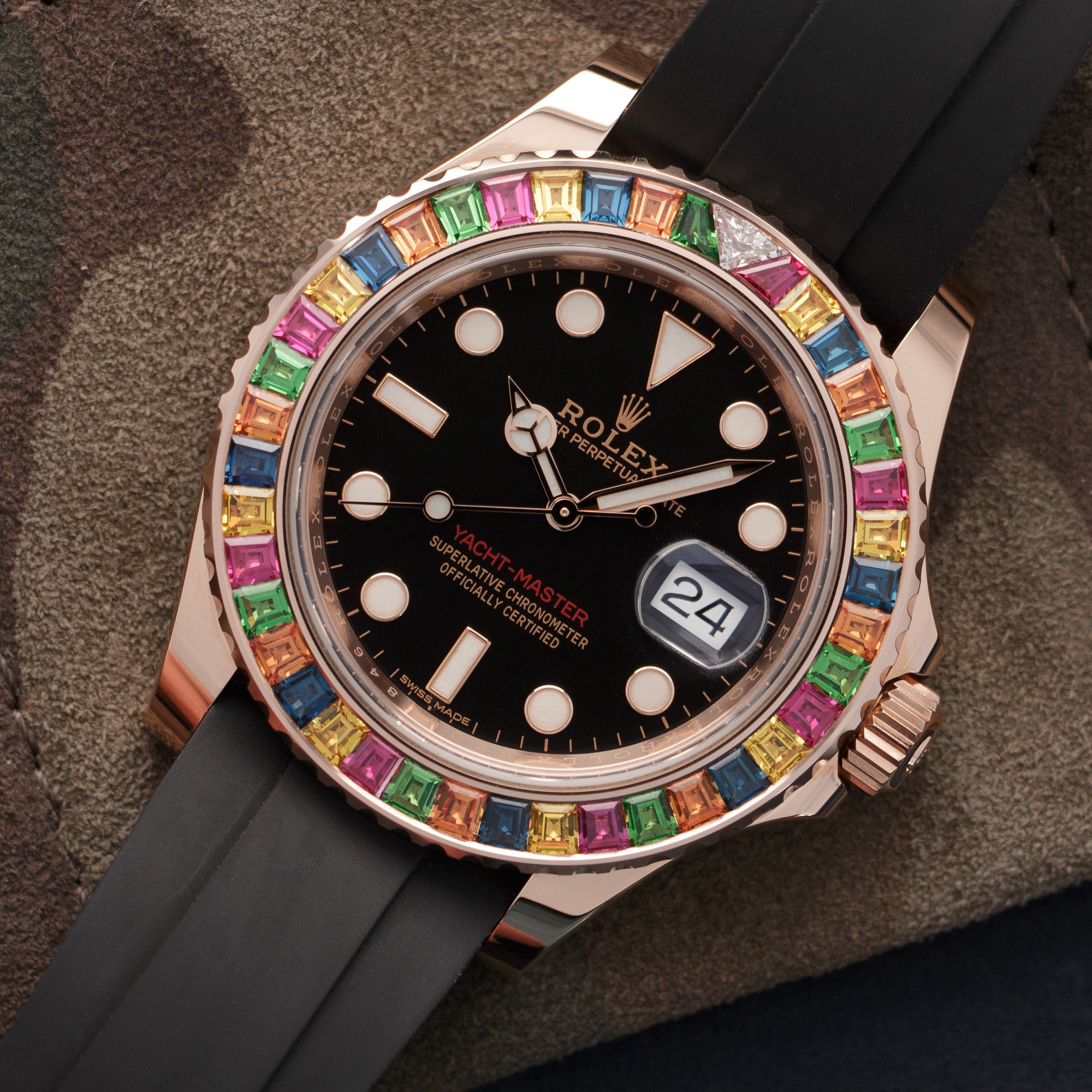 Rolex - Rolex Rose Gold Yacht-Master Rainbow Watch Ref. 116695 - The Keystone Watches