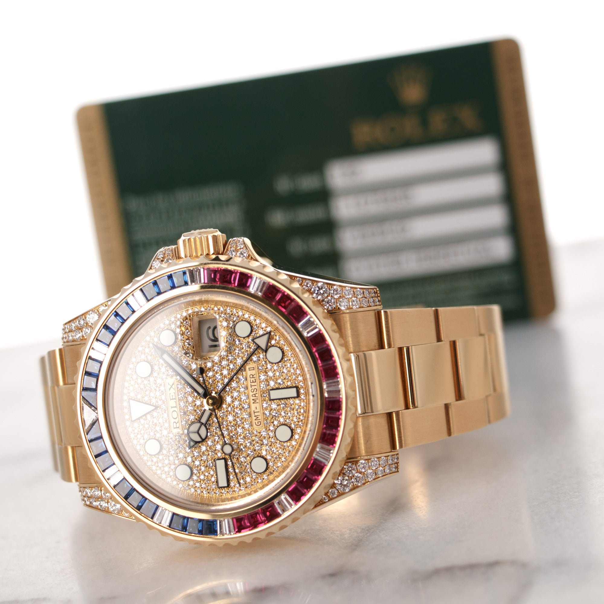 Rolex - Rolex Yellow Gold GMT-Master II Diamond Sapphire Ruby Watch Ref. 116758 - The Keystone Watches