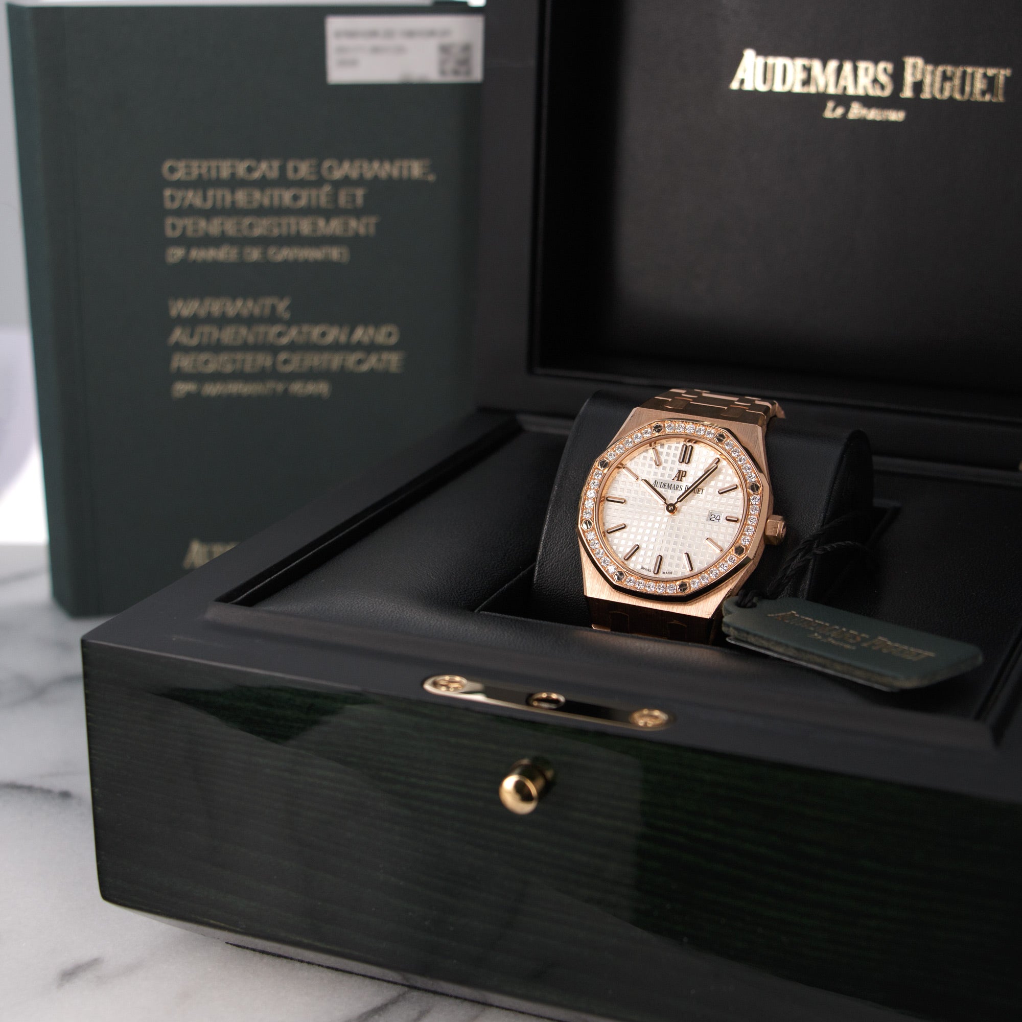 Audemars Piguet - Audemars Piguet Rose Gold Royal Oak Diamond Watch Ref. 67651 - The Keystone Watches