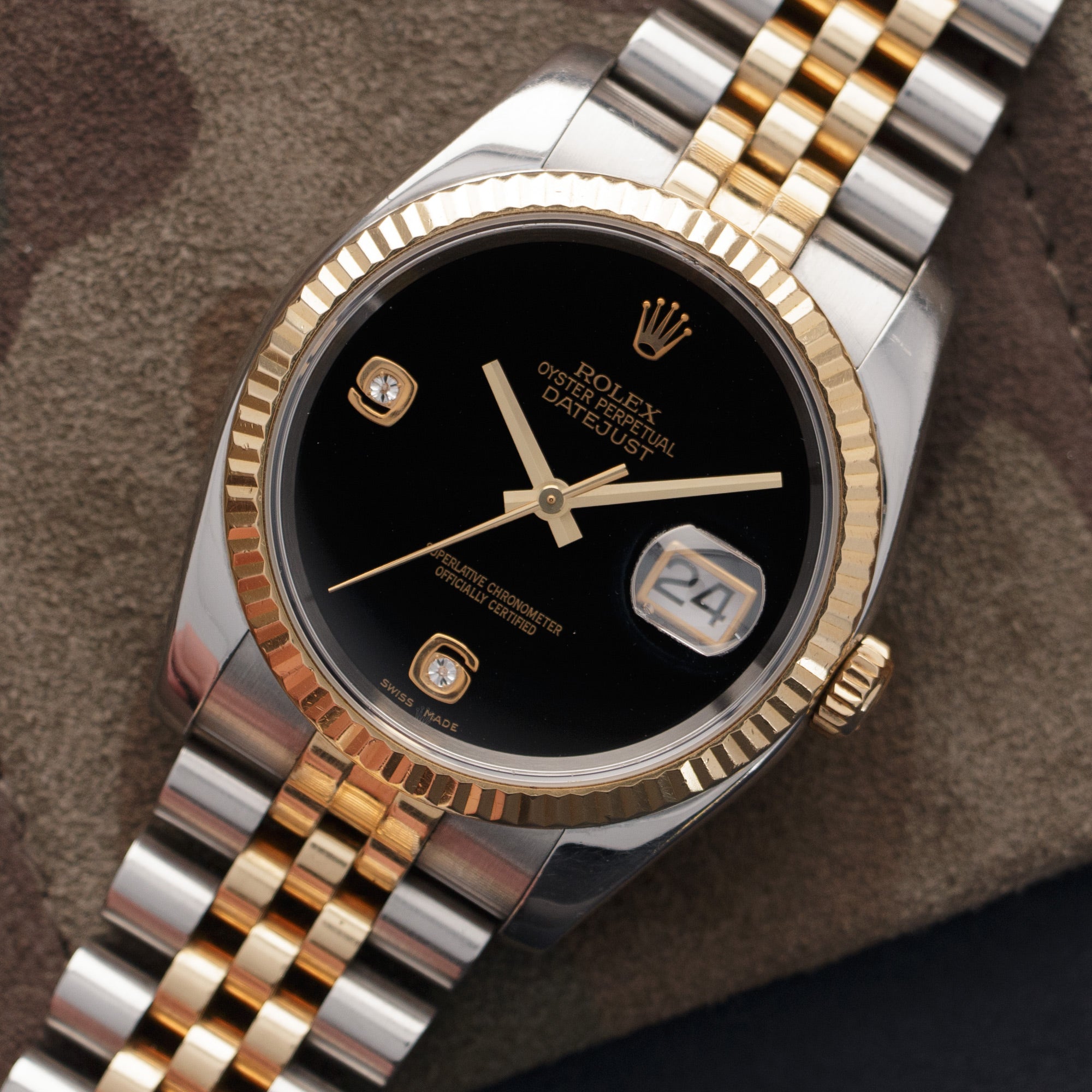 Rolex - Rolex Two-Tone Datejust Onyx Diamond Watch Ref. 116233 - The Keystone Watches