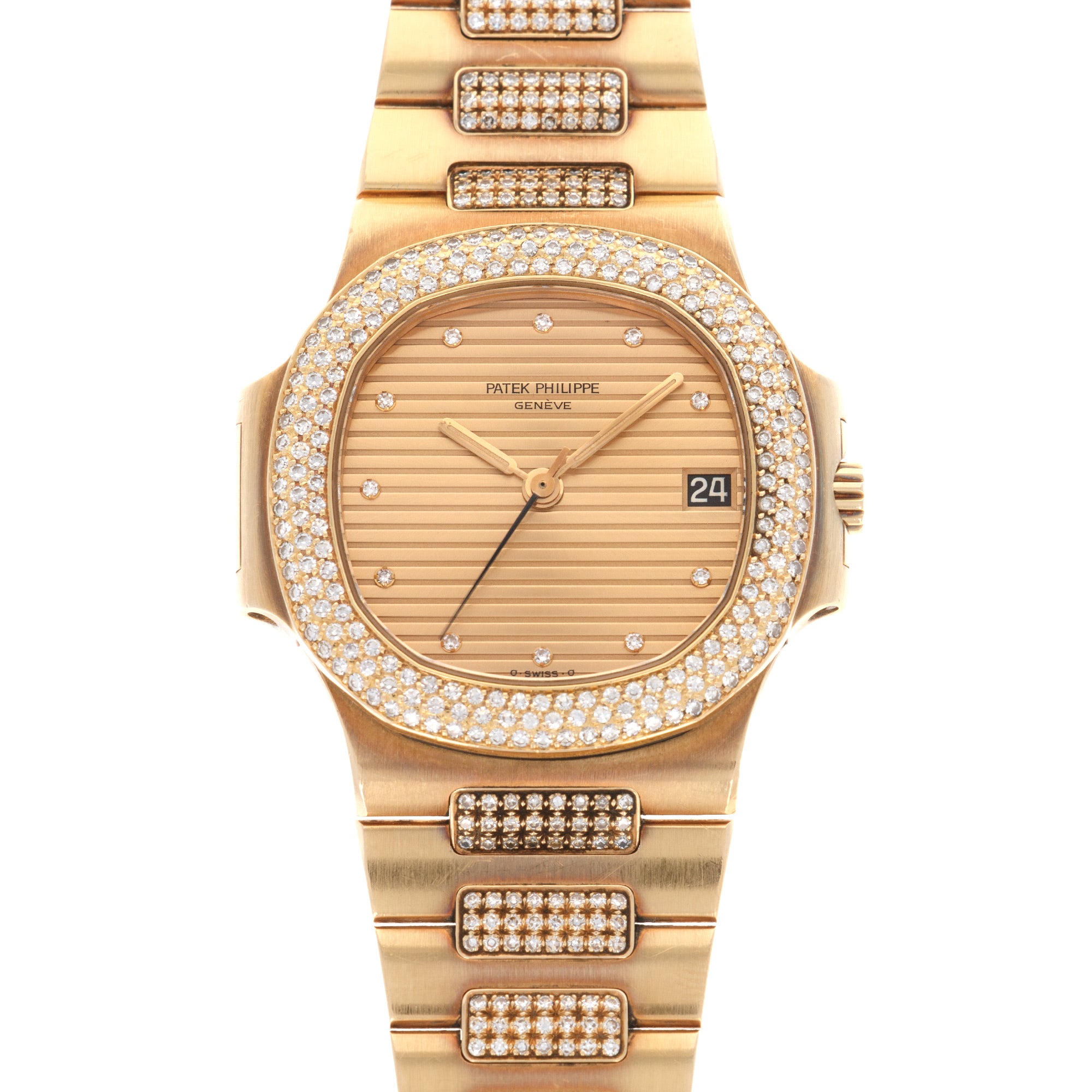 Patek Philippe - Patek Philippe Yellow Gold Nautilus Diamond Watch Ref. 3800 - The Keystone Watches