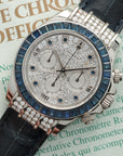 Rolex - Rolex White Gold Daytona Zenith Diamond & Sapphire Watch Ref. 16599 - The Keystone Watches