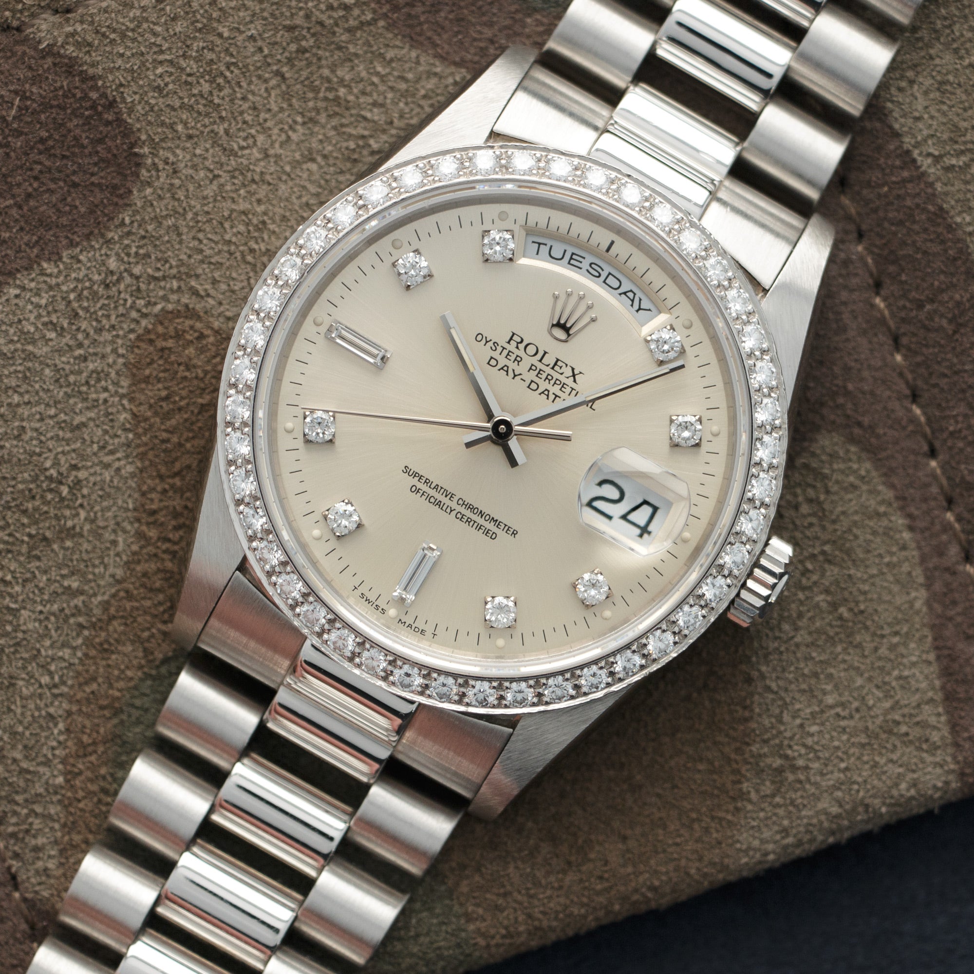Rolex - Rolex Platinum Day-Date Diamond Watch Ref. 18346 - The Keystone Watches
