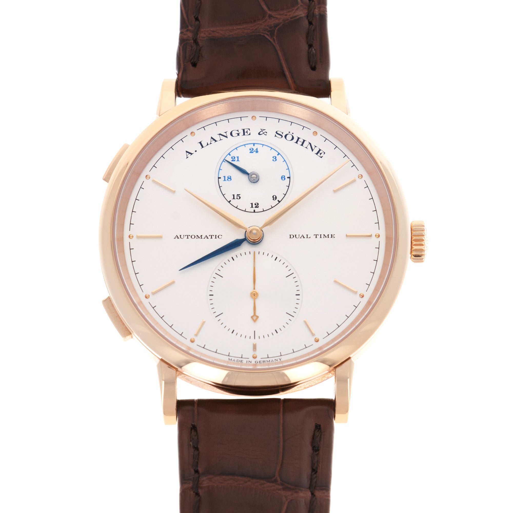 A. Lange &amp; Sohne - A Lange &amp; Sohne Rose Gold Saxonia Dual Time Watch Ref. 385.032 - The Keystone Watches