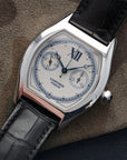 Cartier - Cartier White Gold Tortue Monopoussoir Chronograph Watch Ref. 2396 with Original Box and Paper - The Keystone Watches