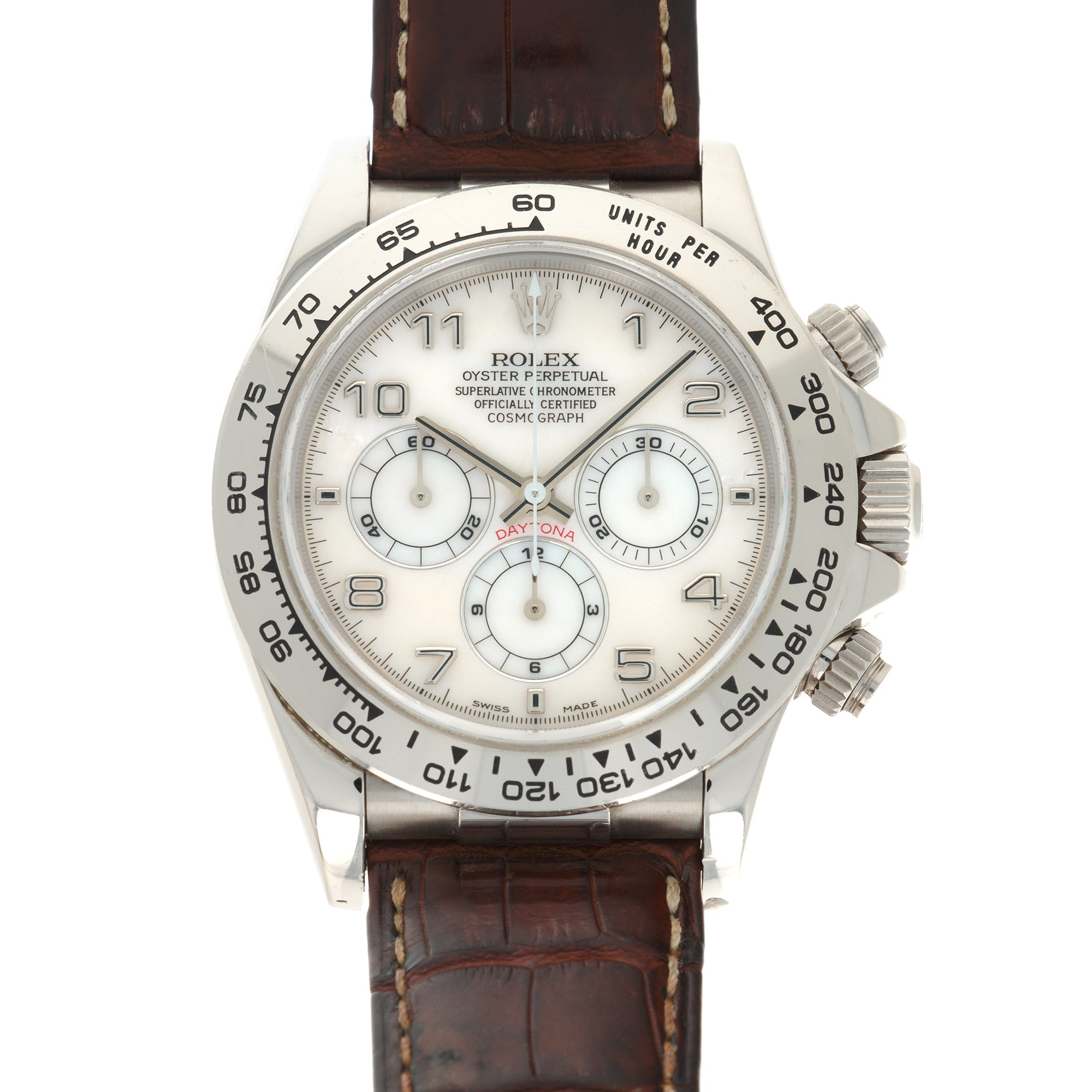 Rolex - Rolex White Gold Cosmograph Daytona Mother of Pearl Zenith Watch Ref. 16519 - The Keystone Watches