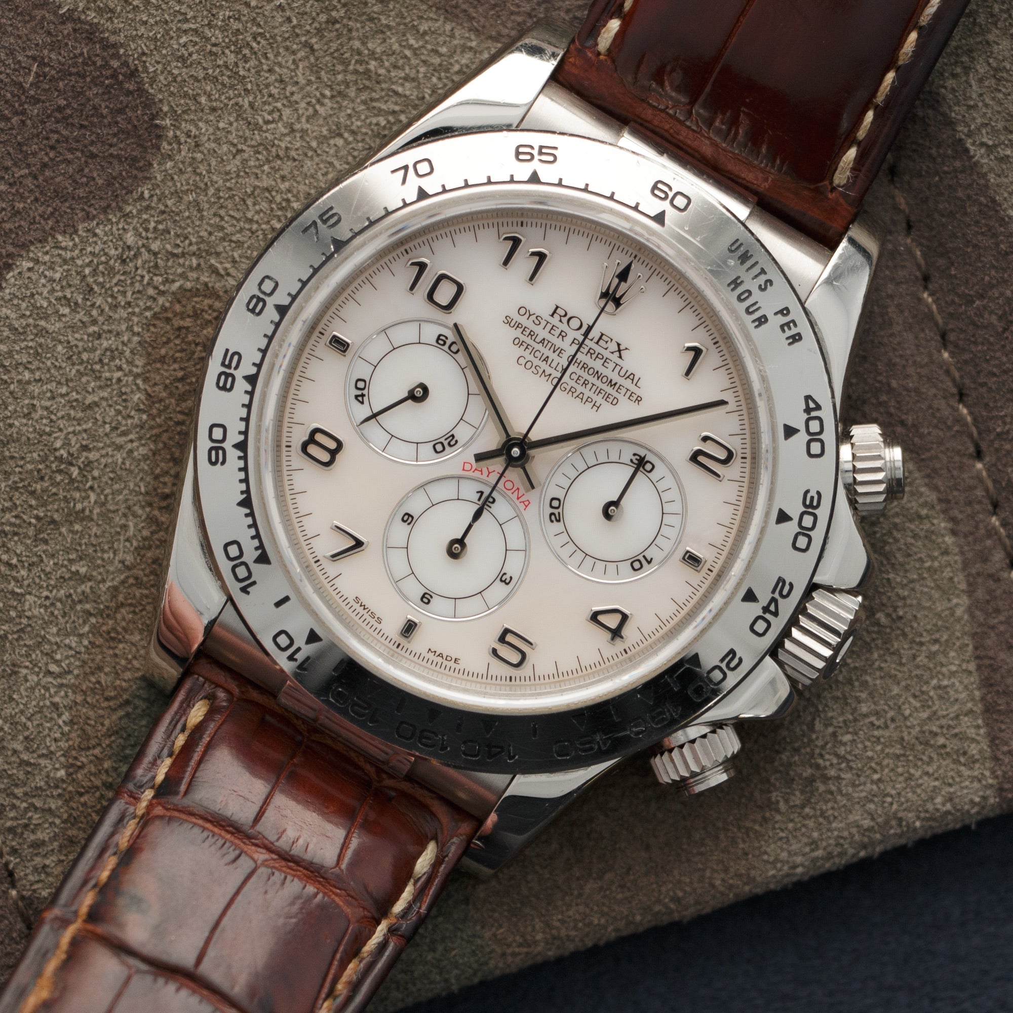 Rolex - Rolex White Gold Cosmograph Daytona Mother of Pearl Zenith Watch Ref. 16519 - The Keystone Watches