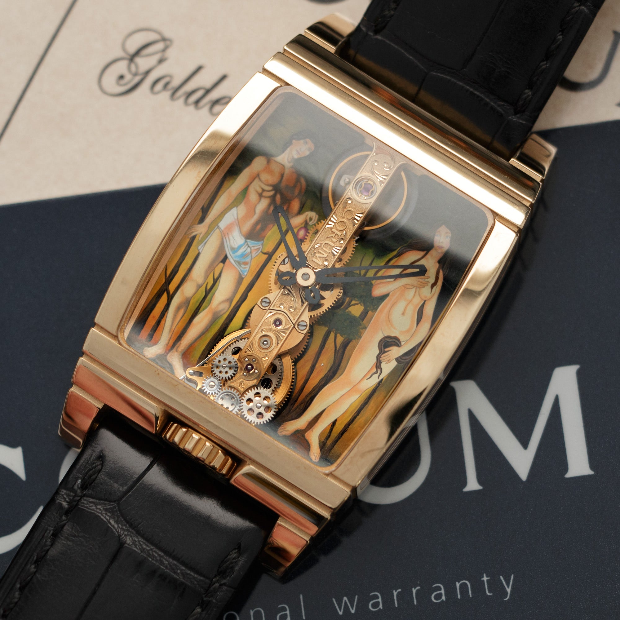 Corum - Corum Rose Gold Golden Bridge Adam & Eve Watch - The Keystone Watches