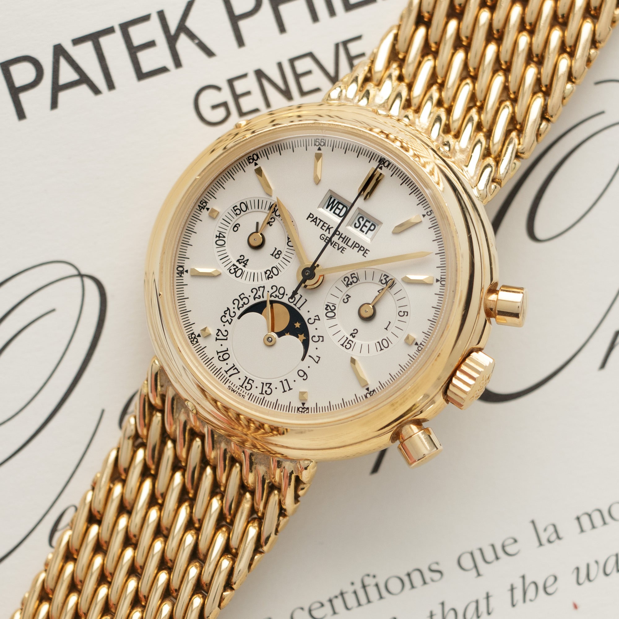 Patek Philippe - Patek Philippe Yellow Gold Perpetual Calendar Chronograph Watch Ref. 3970 - The Keystone Watches