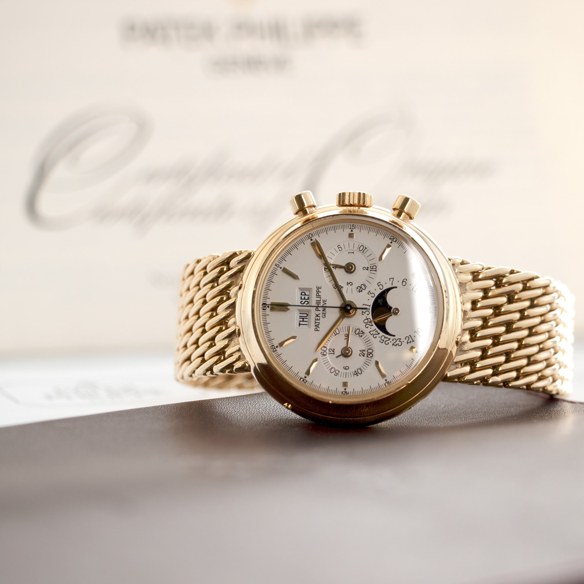 Patek Philippe - Patek Philippe Yellow Gold Perpetual Calendar Chronograph Watch Ref. 3970 - The Keystone Watches
