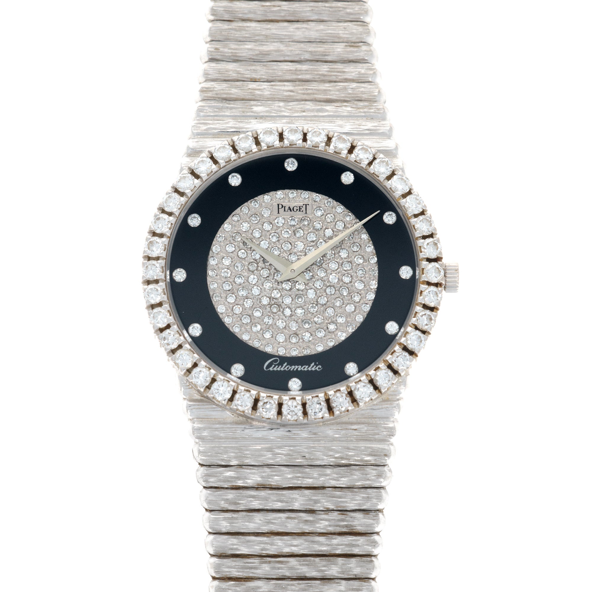 Piaget - Piaget White Gold Diamond & Onyx Automatic Watch - The Keystone Watches