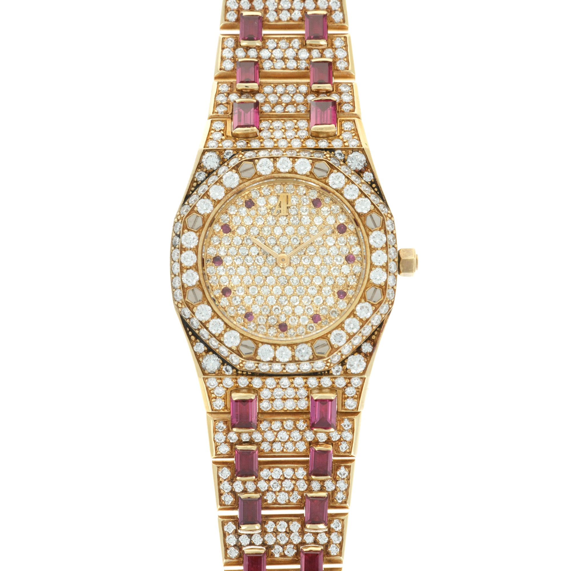 Audemars Piguet - Audemars Piguet Yellow Gold Royal Oak Diamond Ruby Watch - The Keystone Watches