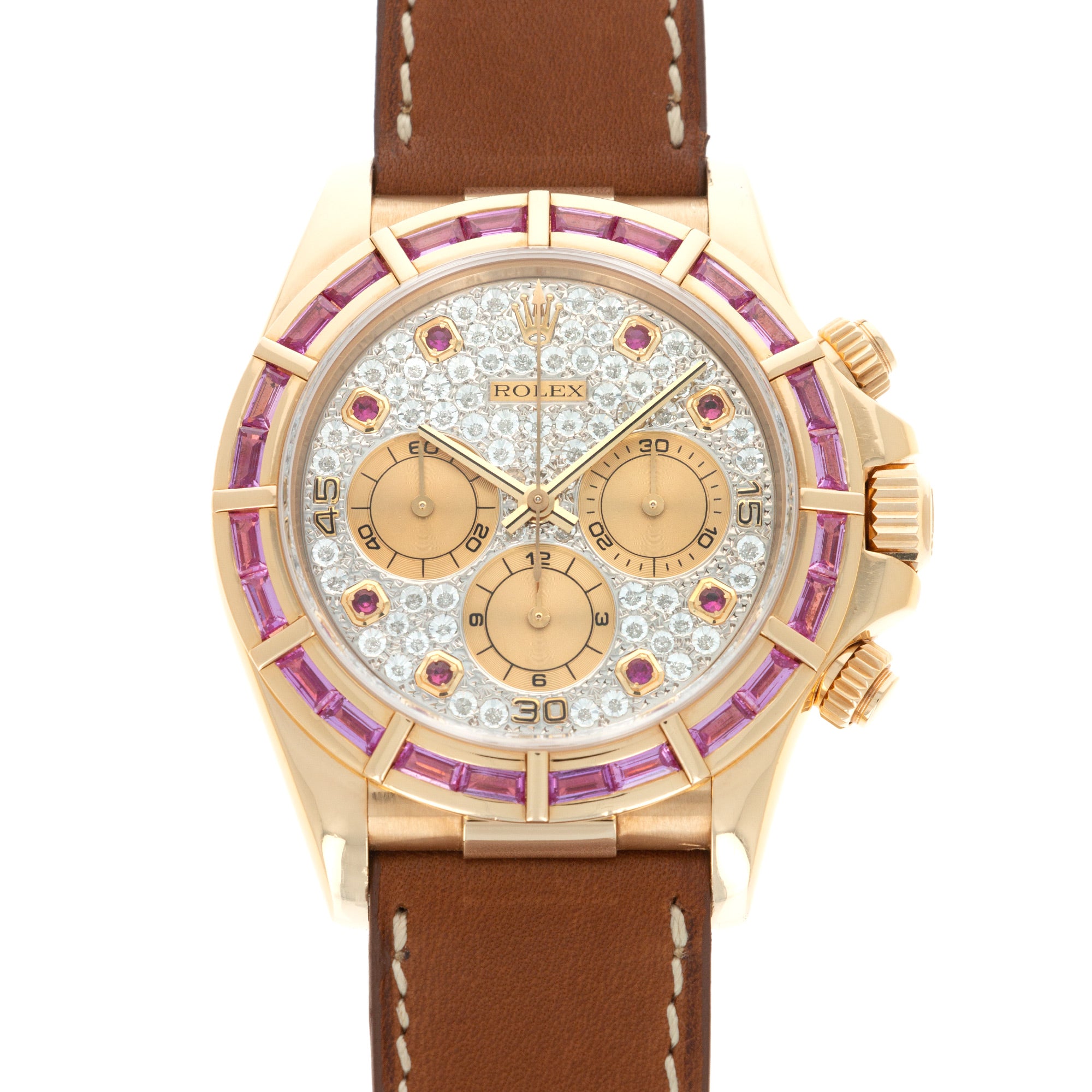 Rolex - Rolex Yellow Gold Cosmograph Daytona Zenith Sapphire Diamond Watch Ref. 16588 - The Keystone Watches