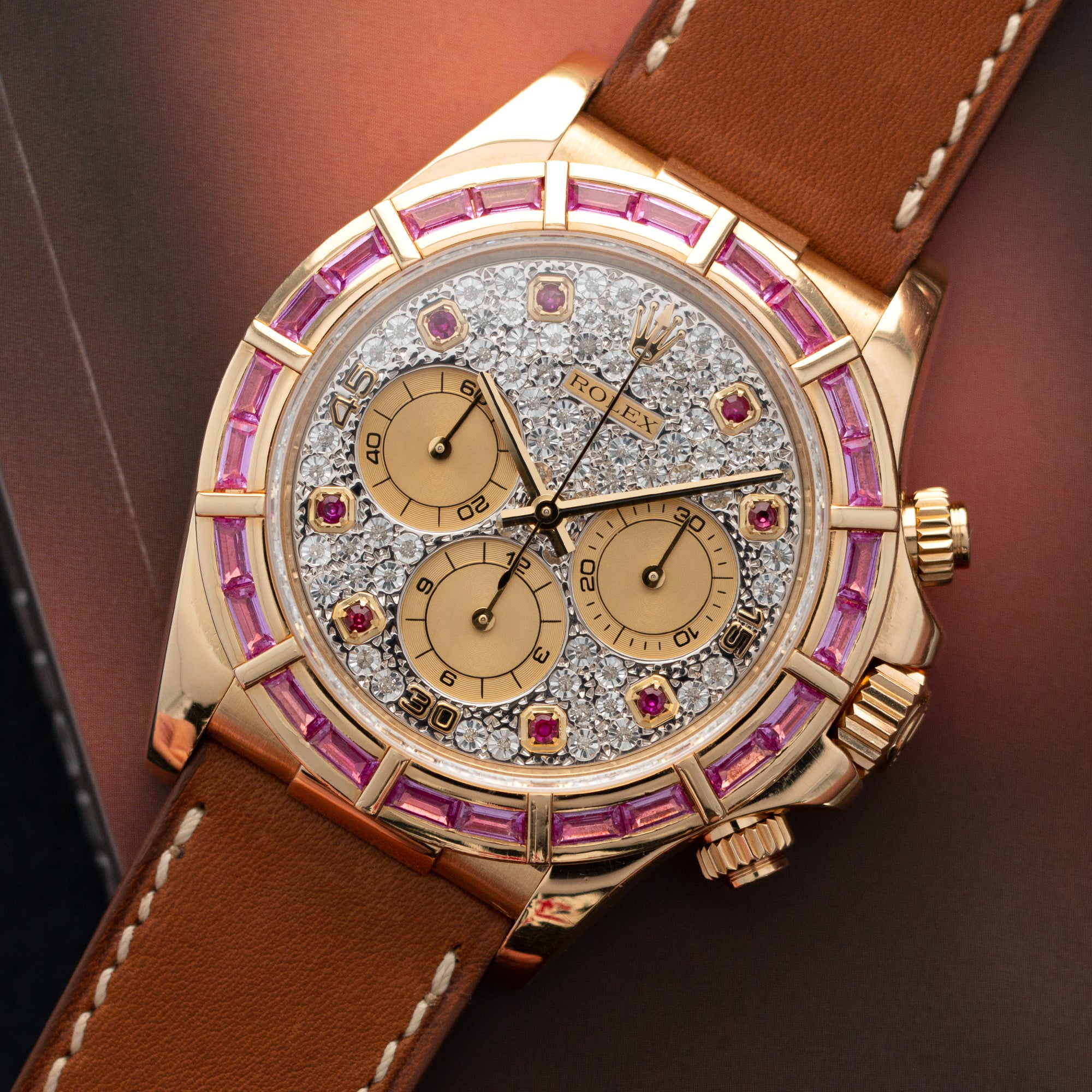 Rolex - Rolex Yellow Gold Cosmograph Daytona Zenith Sapphire Diamond Watch Ref. 16588 - The Keystone Watches