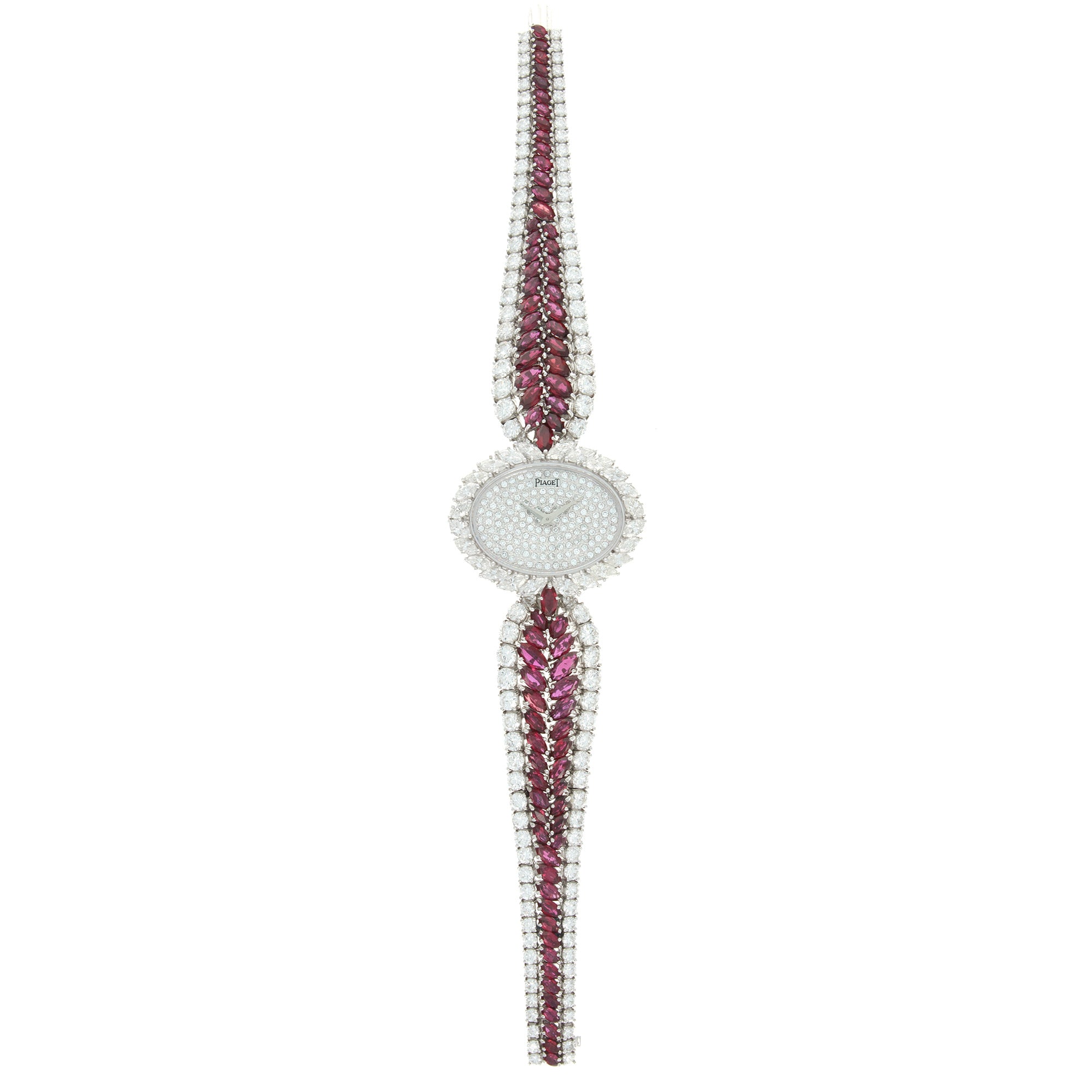 Piaget - Piaget White Gold Diamond & Ruby Bracelet Watch - The Keystone Watches