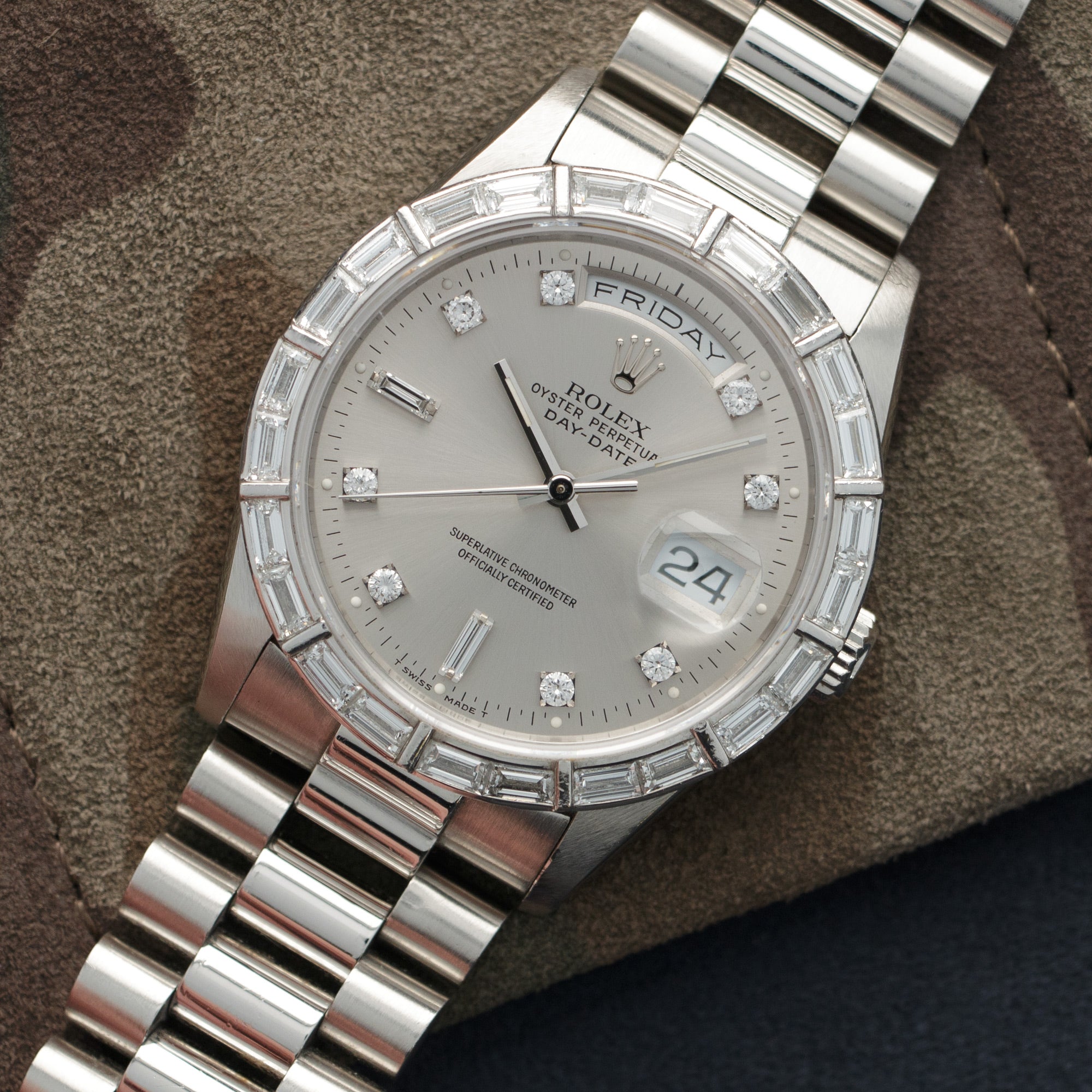 Rolex - Rolex Platinum Day-Date Diamond Watch Ref. 18366 - The Keystone Watches