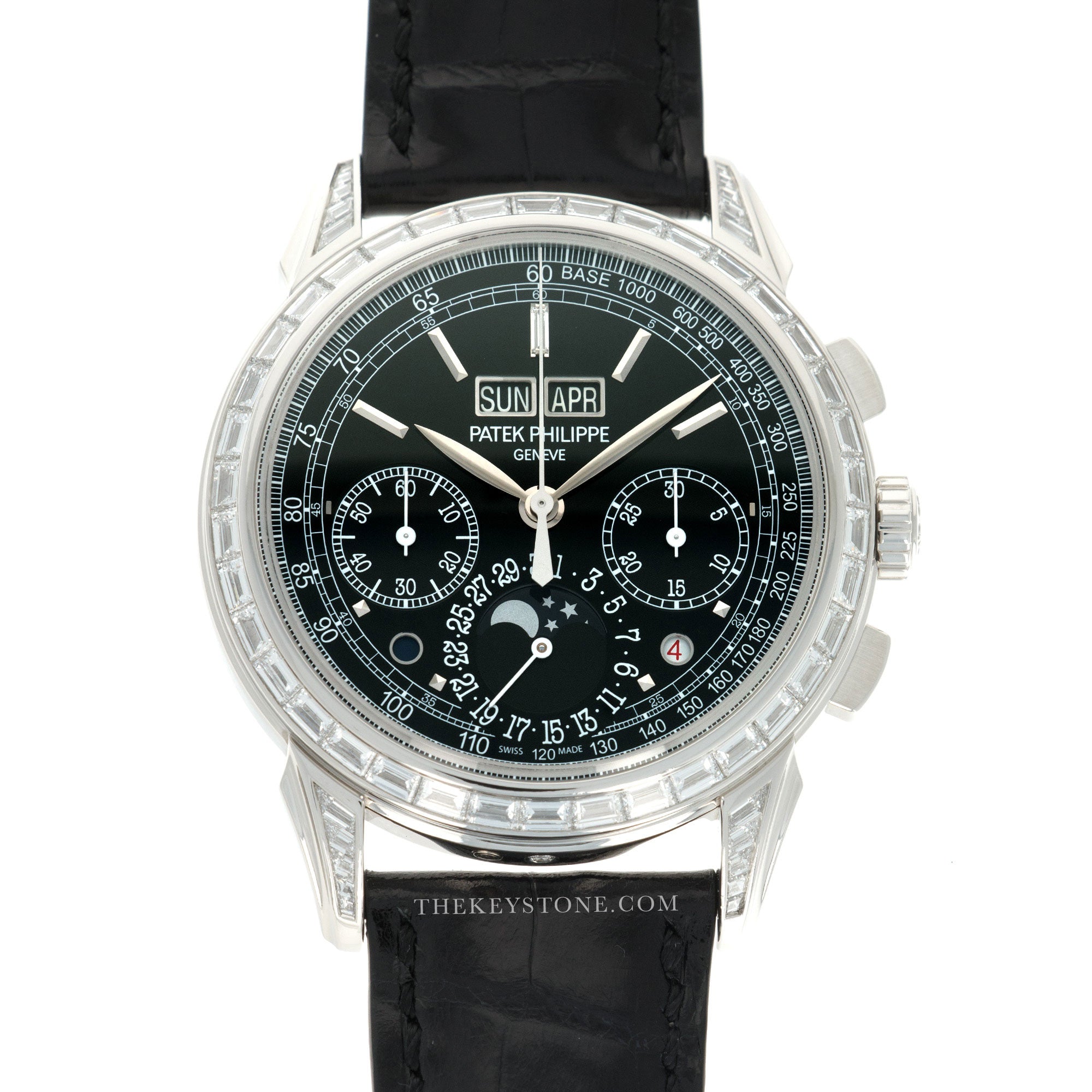 Patek Philippe - Patek Philippe Platinum Perpetual Calendar Chrono Baguette Diamond Watch Ref. 5271 - The Keystone Watches