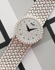 Piaget - Piaget White Gold Diamond Emerald Watch, 1970s - The Keystone Watches