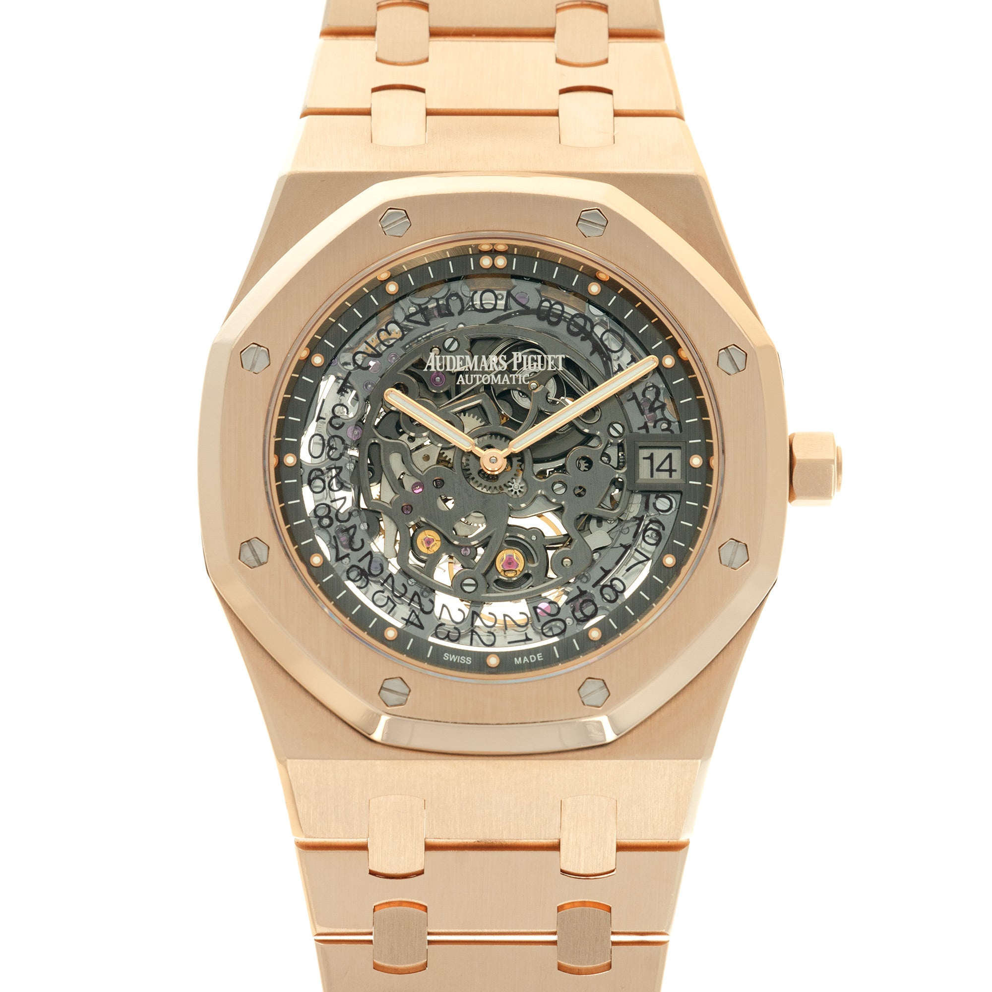 Audemars Piguet - Audemars Piguet Rose Gold Royal Oak Openworked Skeleton Watch Ref. 15204 - The Keystone Watches