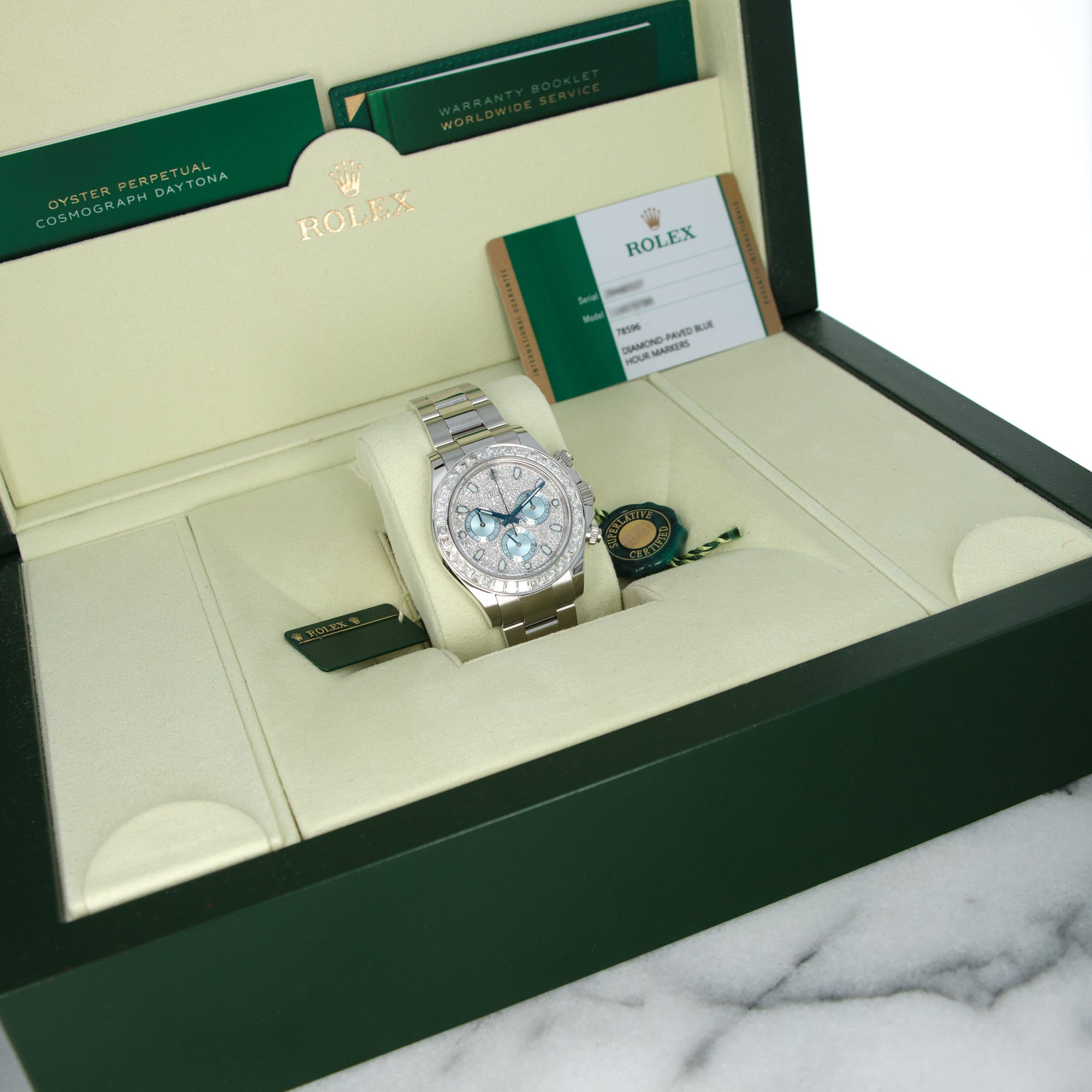 Rolex - Rolex Platinum Cosmograph Daytona Baguette Diamond Watch Ref. 116576 - The Keystone Watches