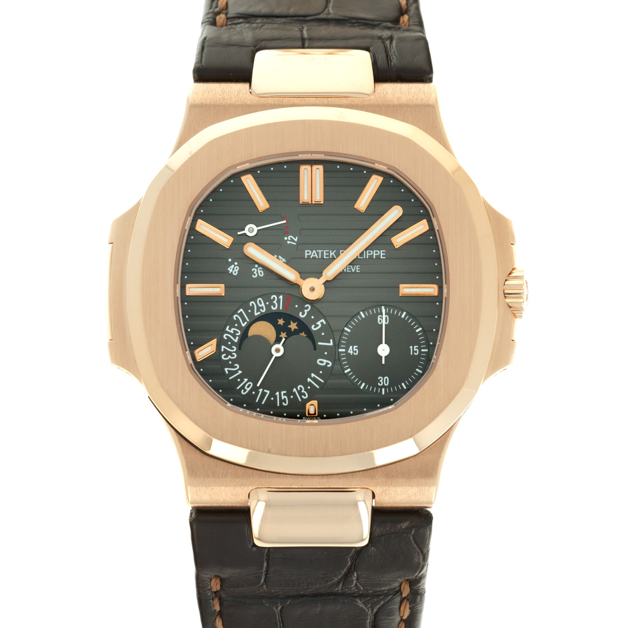 Patek Philippe - Patek Philippe Rose Gold Nautilus Moonphase Watch Ref. 5712 - The Keystone Watches