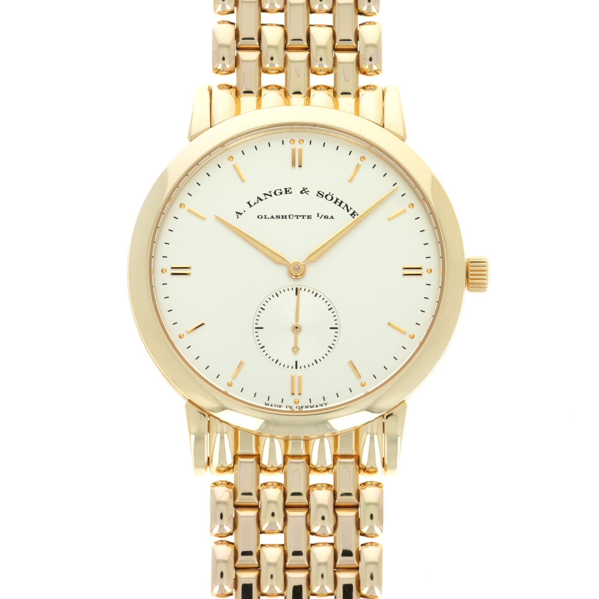 A. Lange & Sohne - A. Lange & Sohne Yellow Gold Saxonia Bracelet Watch - The Keystone Watches