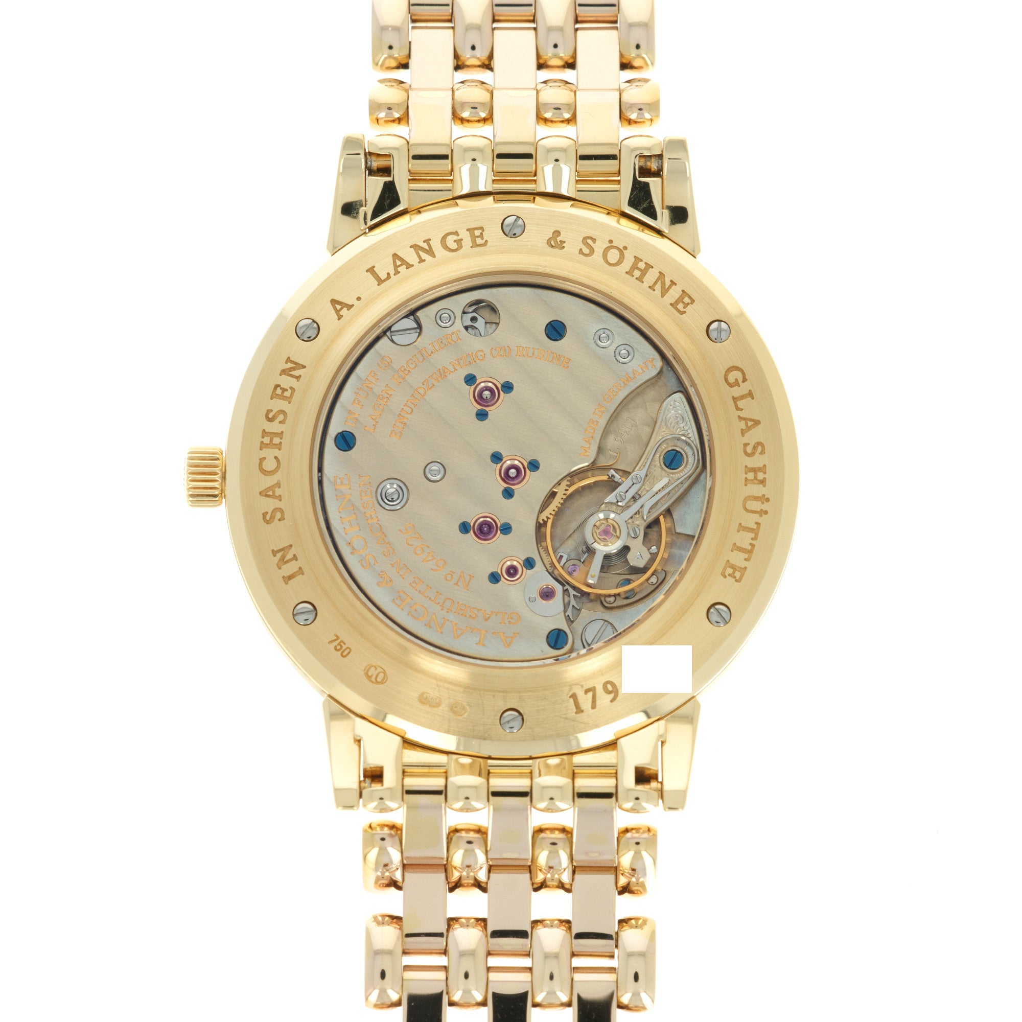 A. Lange & Sohne - A. Lange & Sohne Yellow Gold Saxonia Bracelet Watch - The Keystone Watches